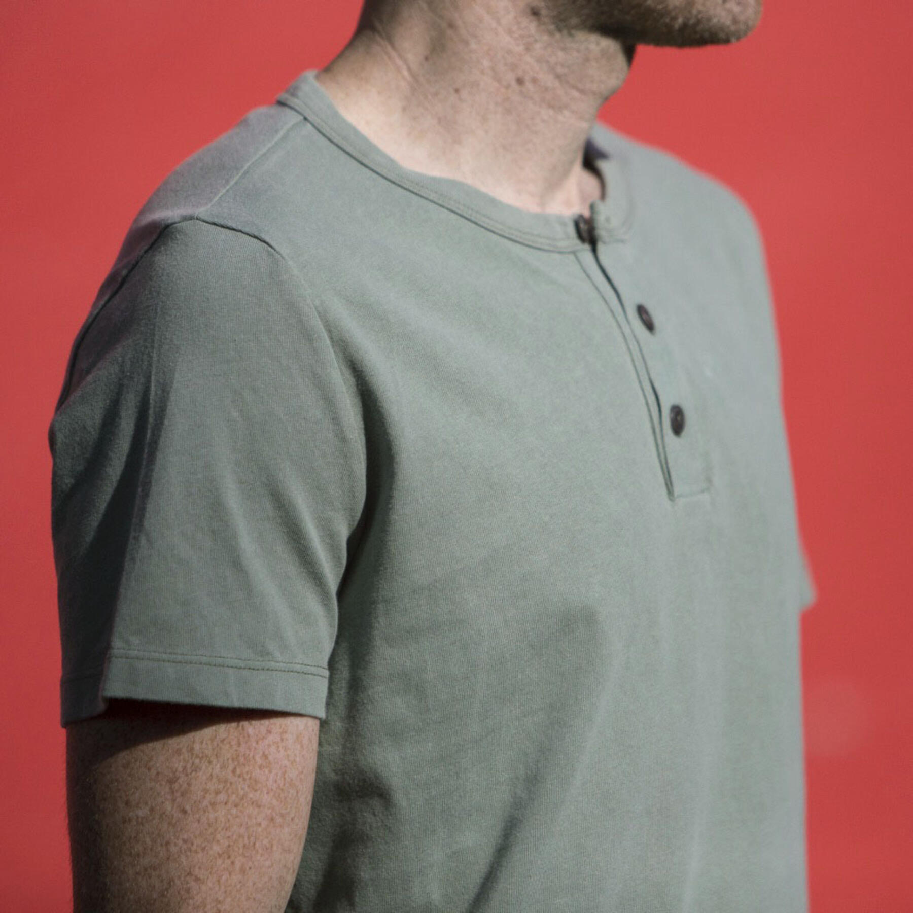 gustin short sleeve henley - faded teal