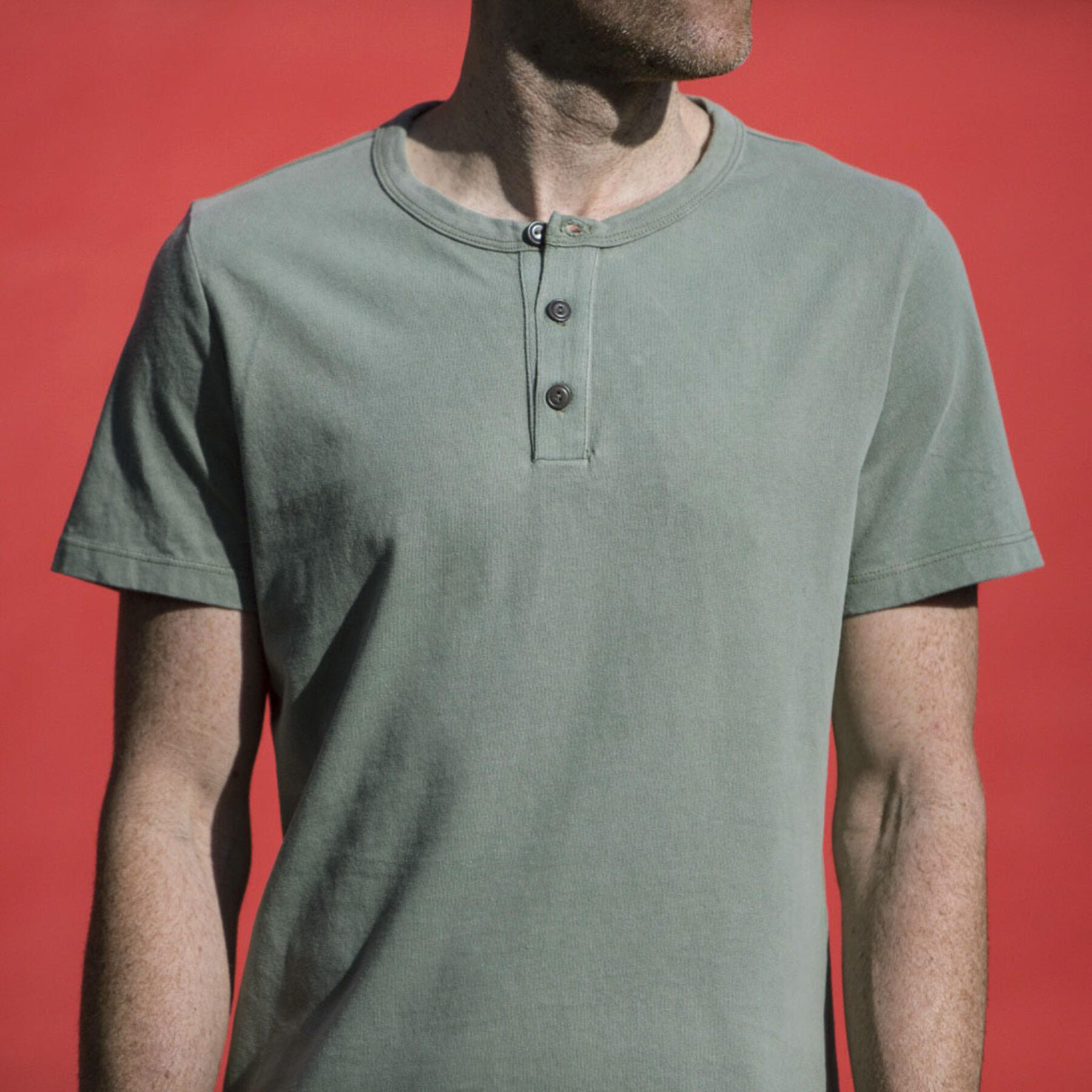 gustin short sleeve henley - faded teal