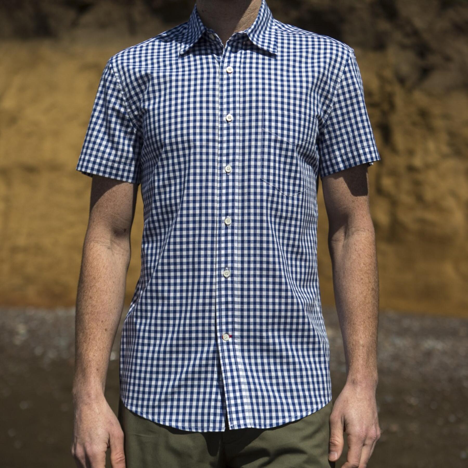 gustin #66 short sleeve royal gingham