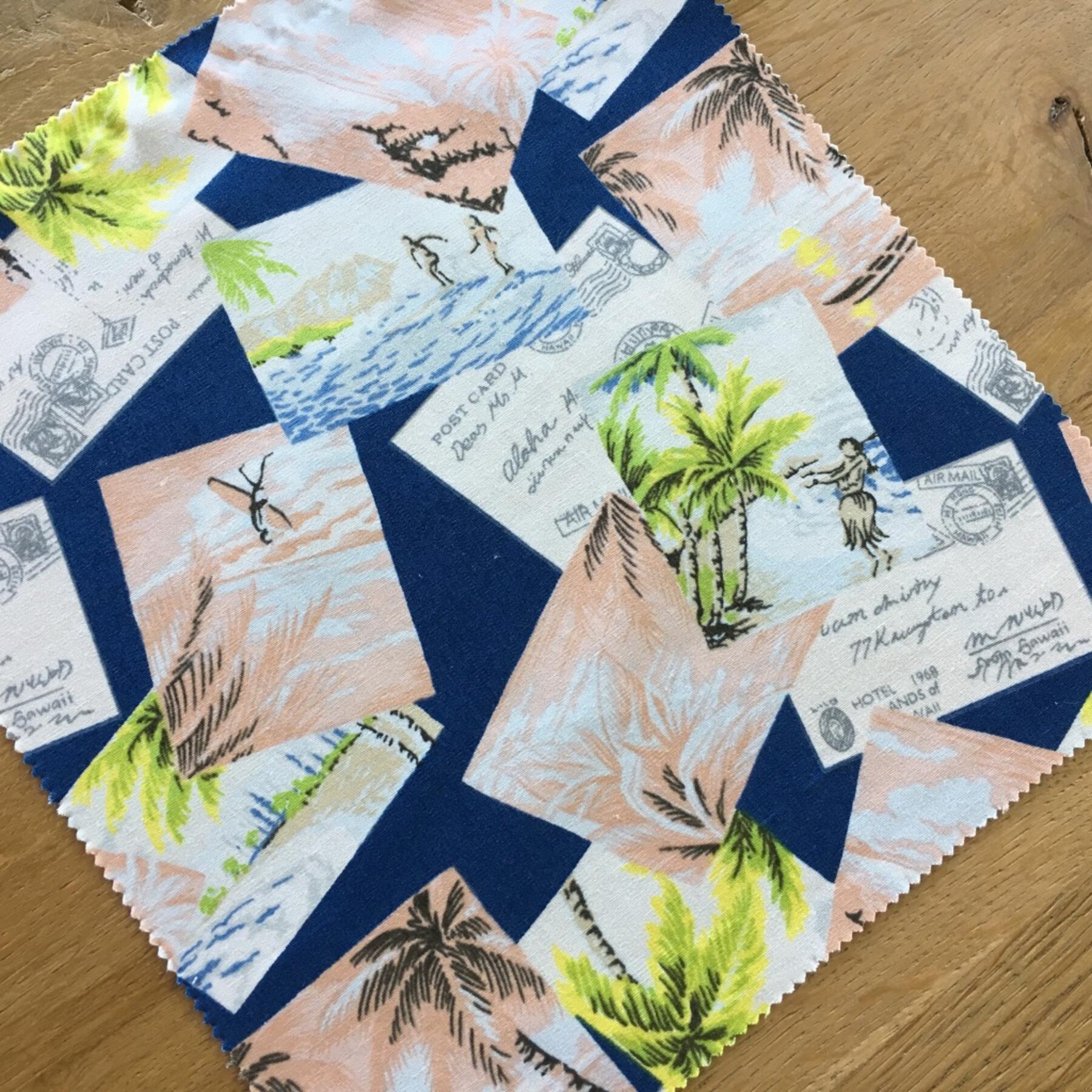 gustin #509 short sleeve navy hawaiian postcard