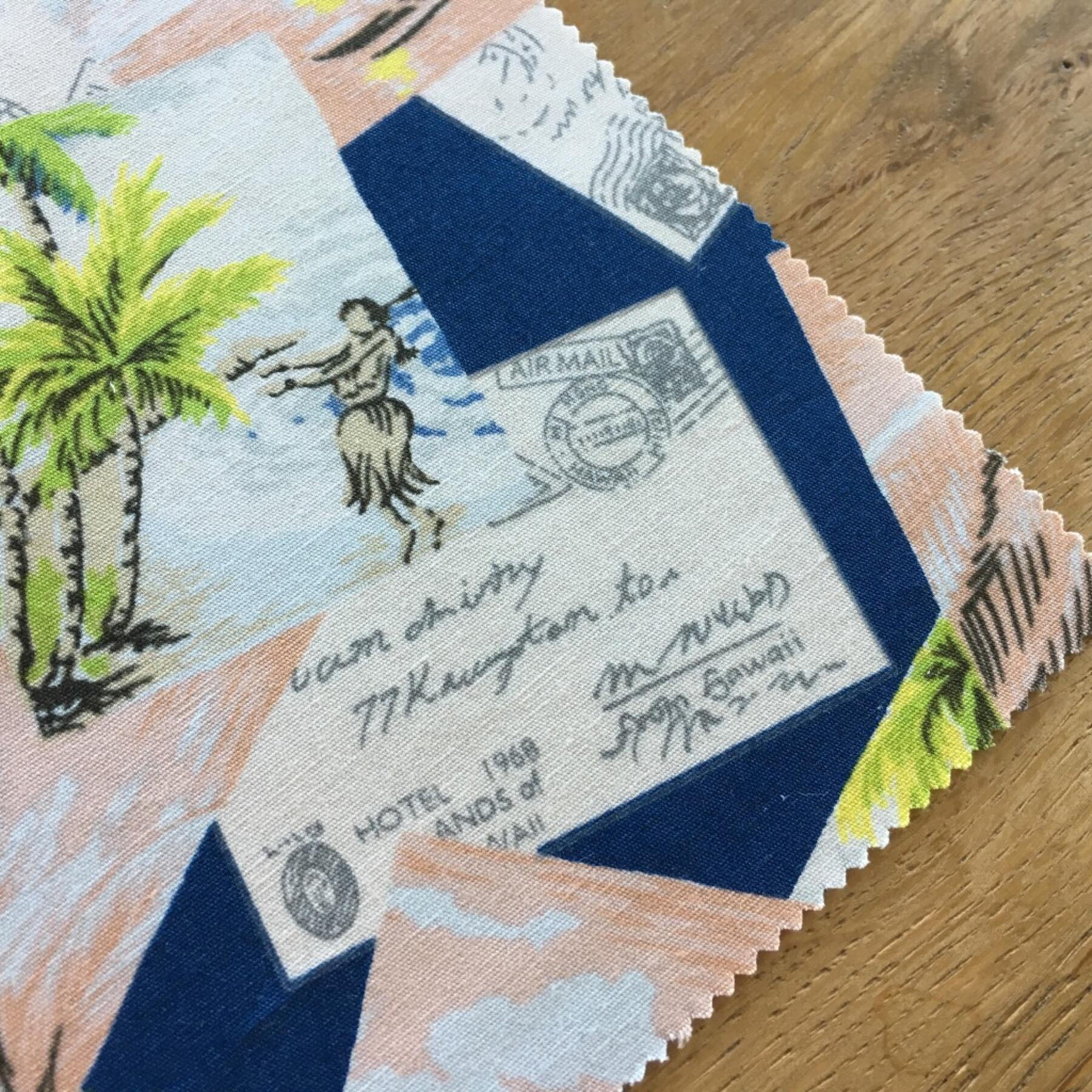gustin #509 short sleeve navy hawaiian postcard