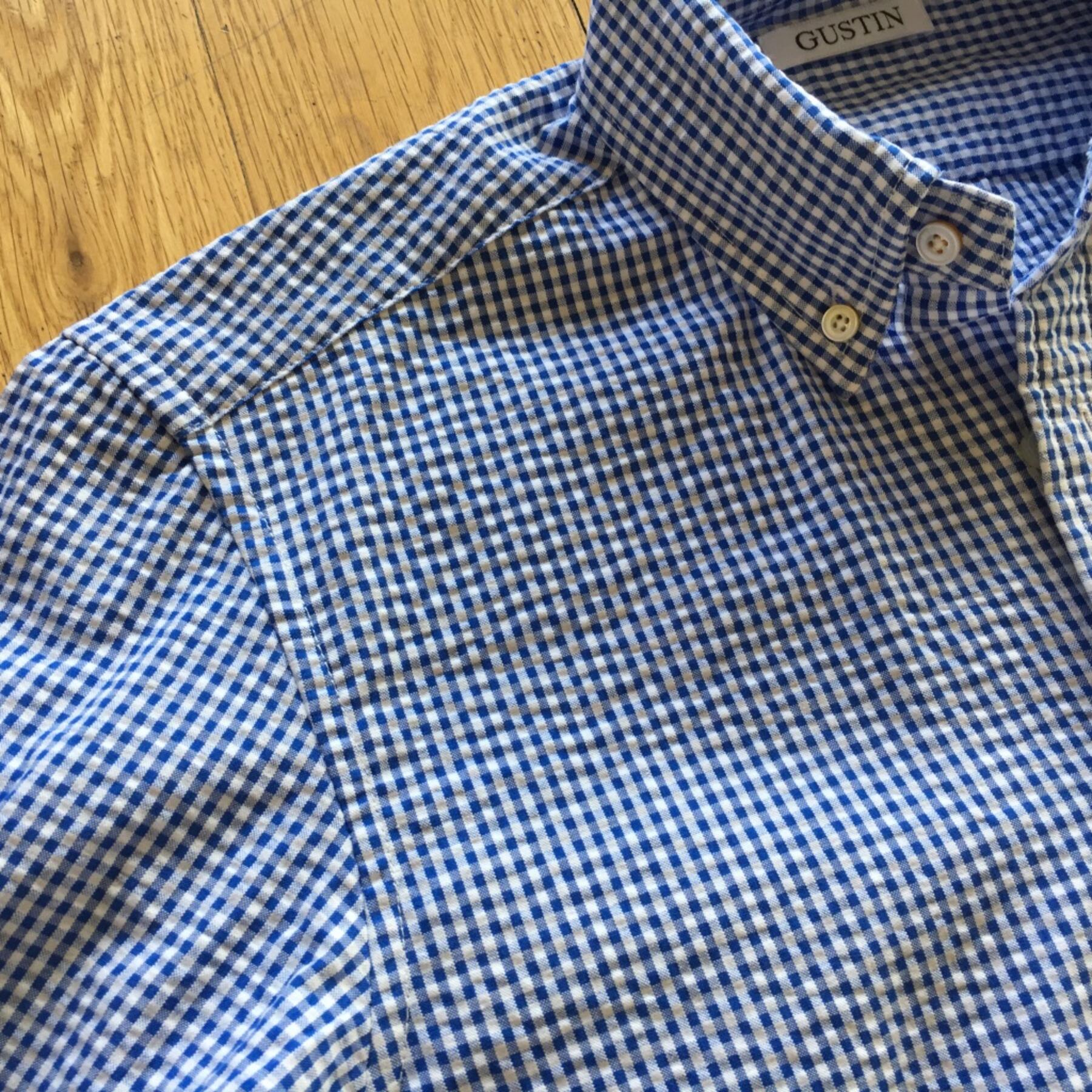 gustin #513 royal gingham seersucker