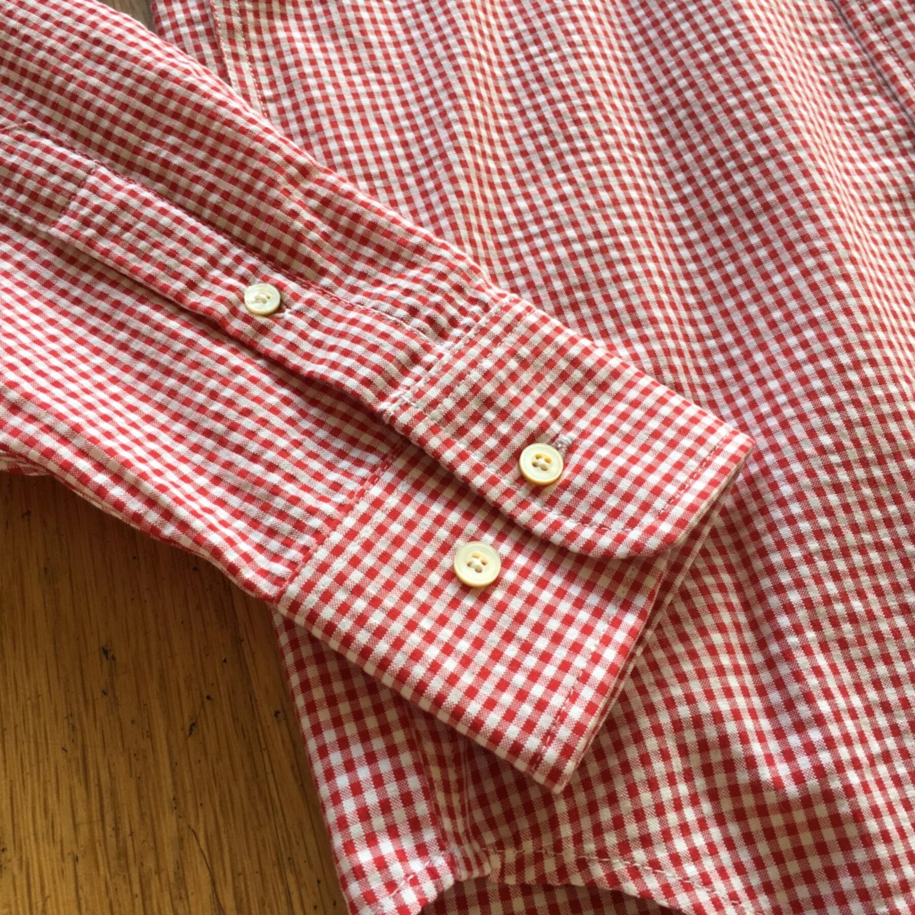 gustin #514 red gingham seersucker