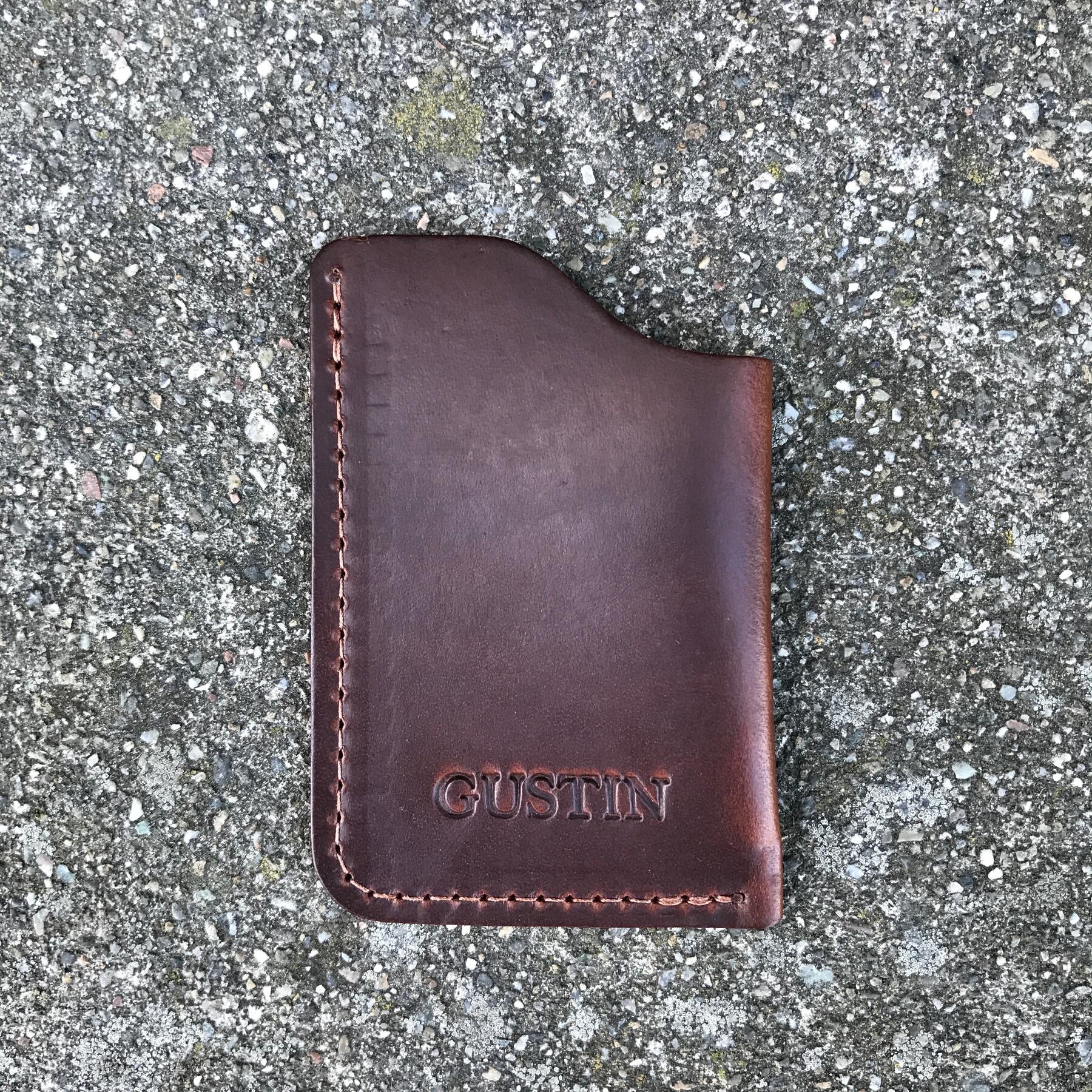 gustin corner wallet - horween brown chromexcel