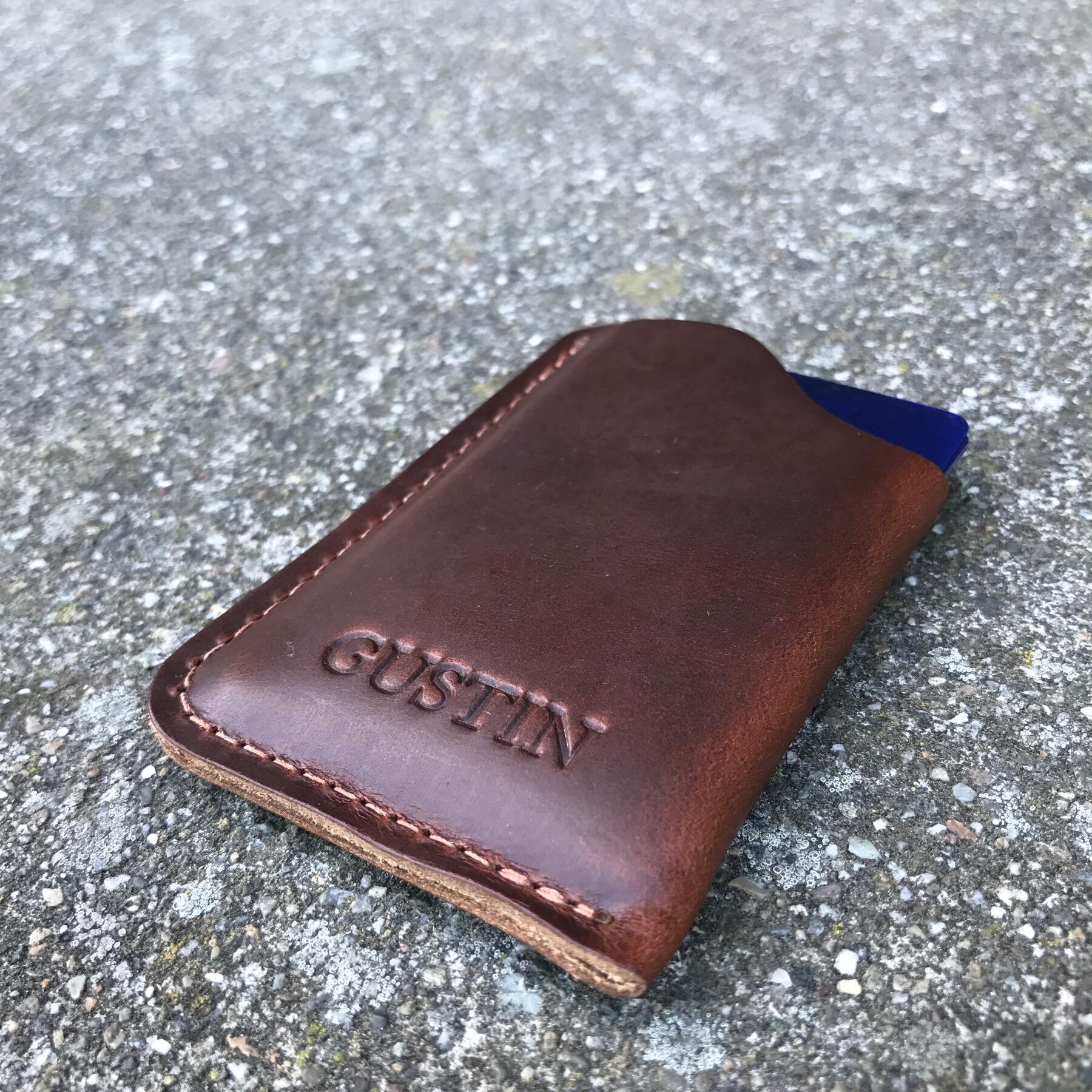gustin corner wallet - horween brown chromexcel