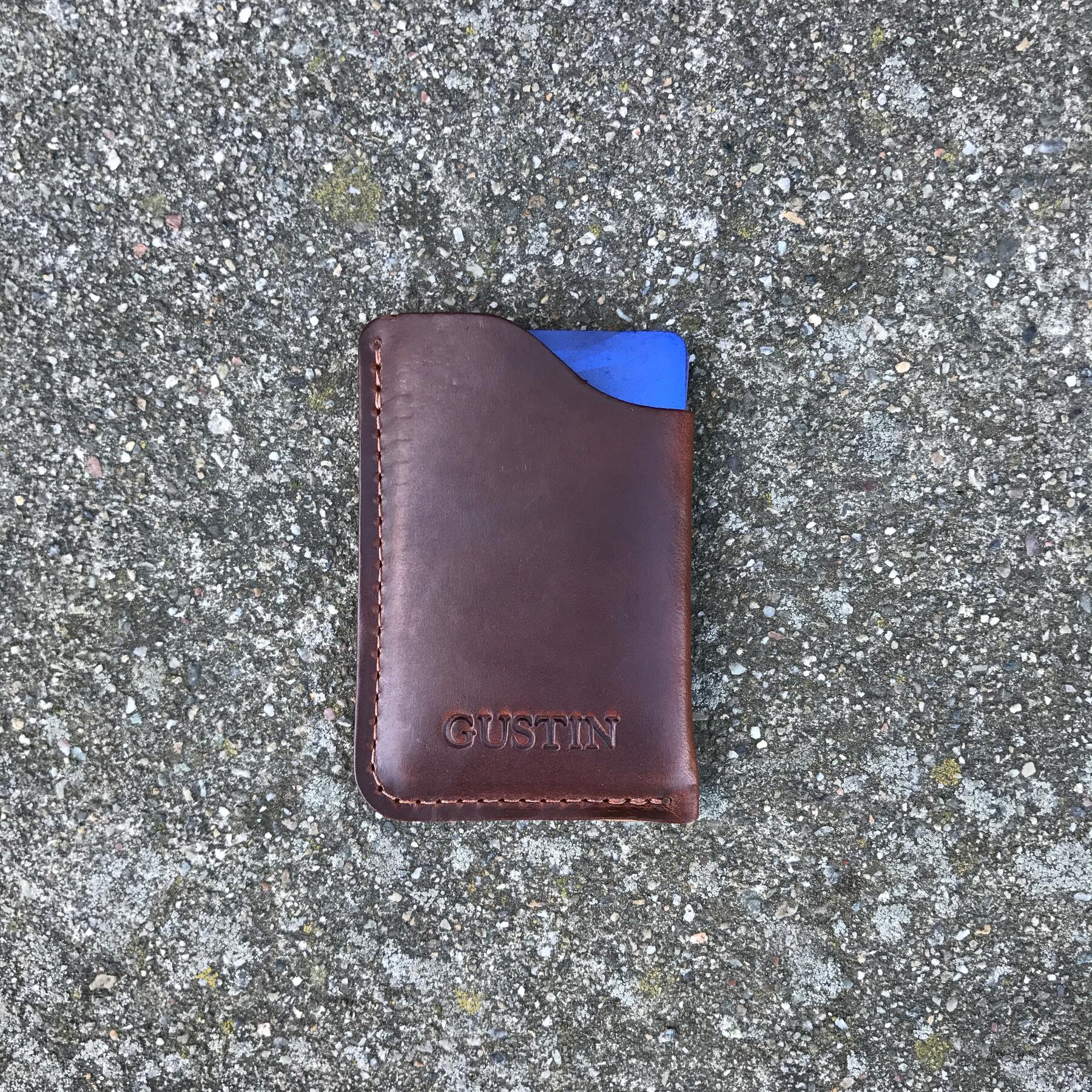 gustin corner wallet - horween brown chromexcel