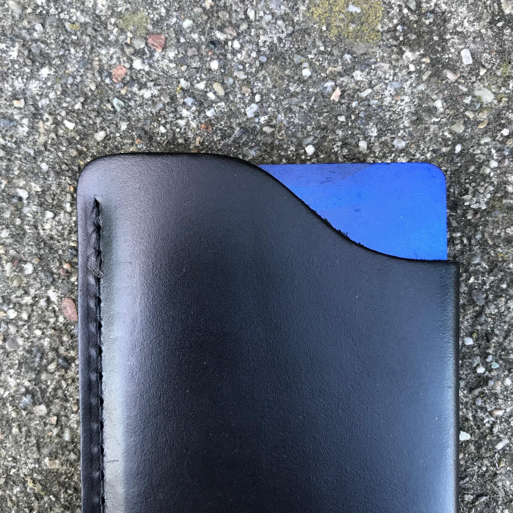 gustin corner wallet - horween black chromexcel