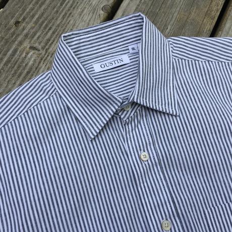 gustin #510 short sleeve japan charcoal stripe