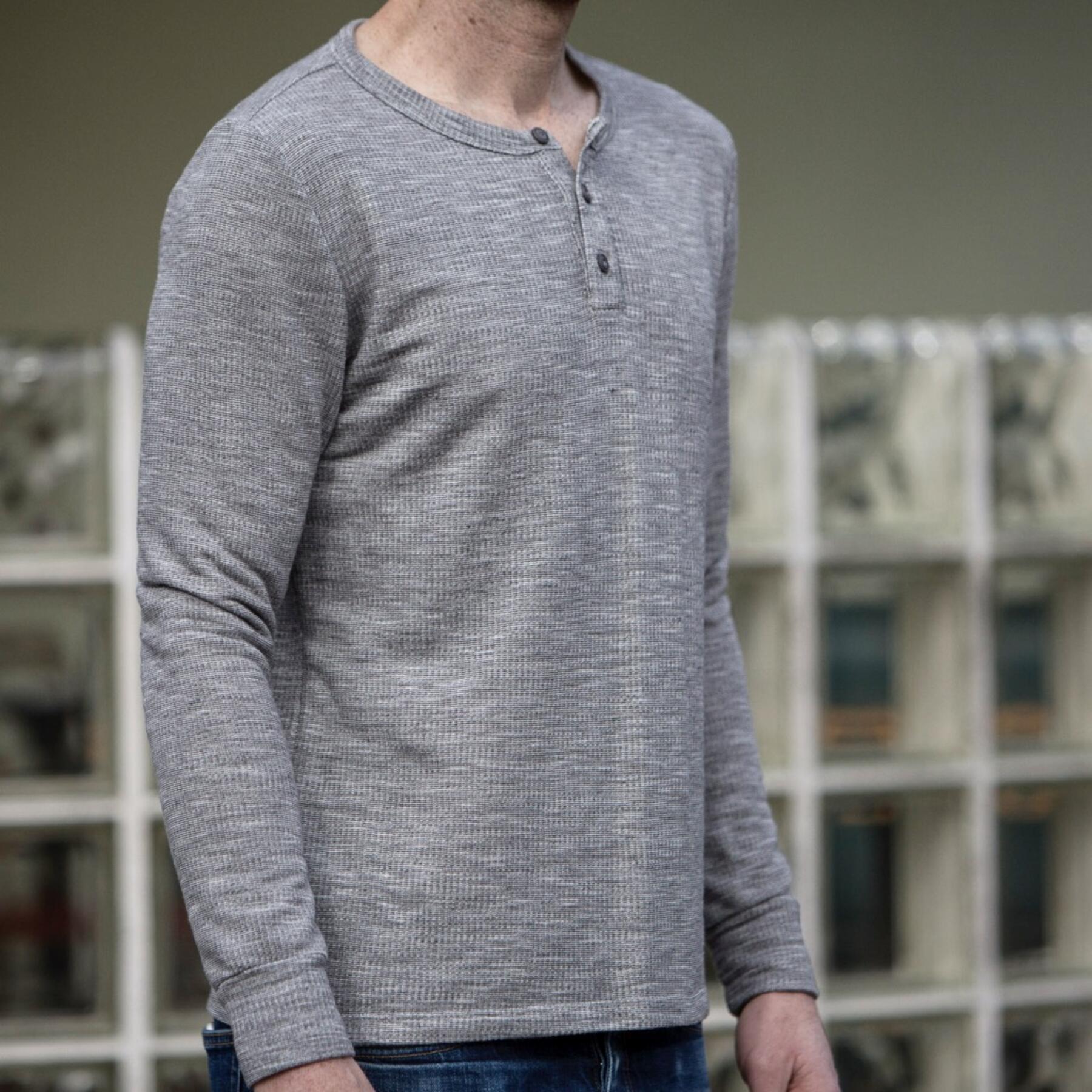 gustin grey heather french terry henley