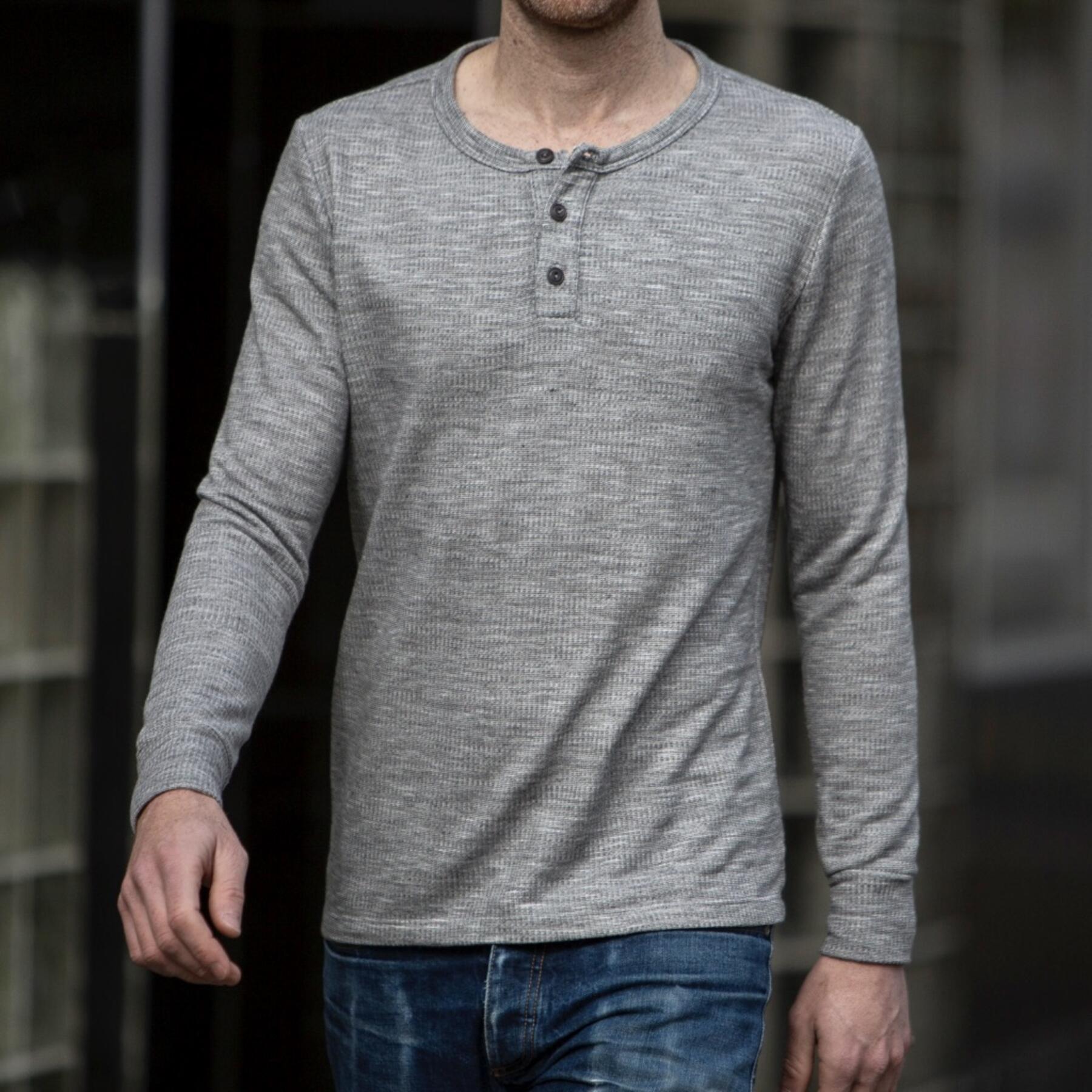 gustin grey heather french terry henley