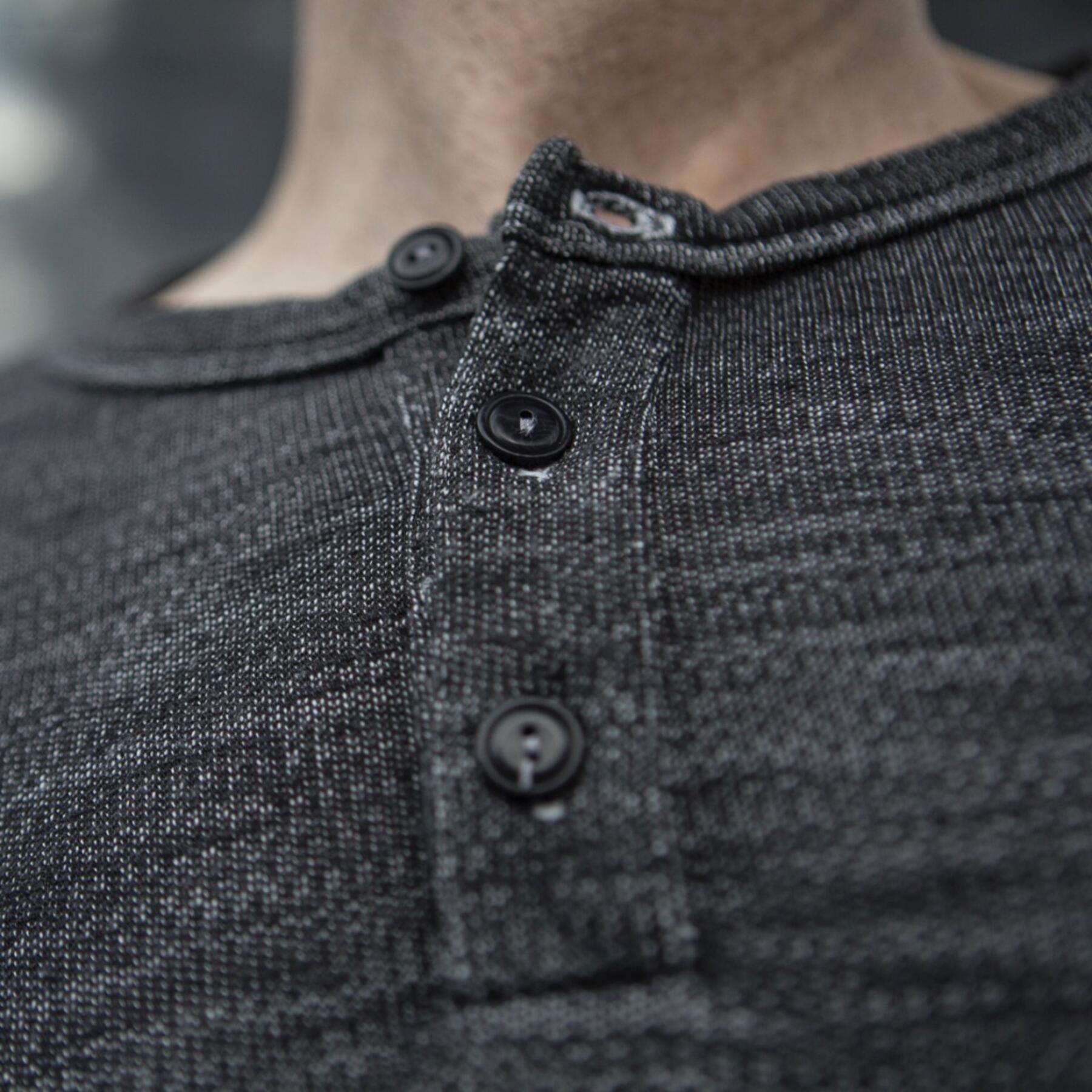 gustin charcoal heather french terry henley