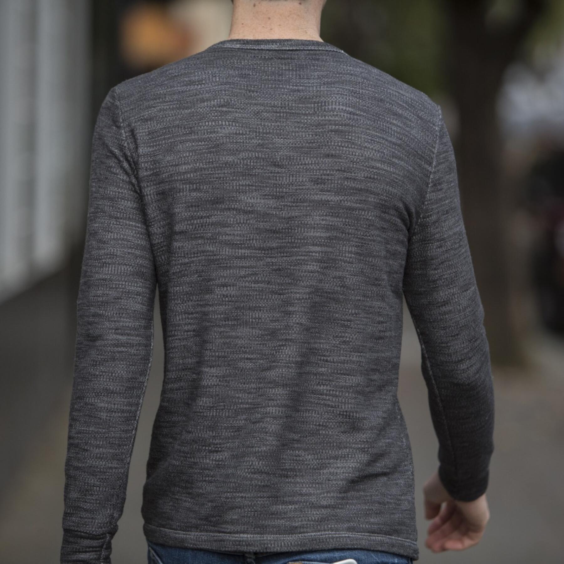gustin charcoal heather french terry henley