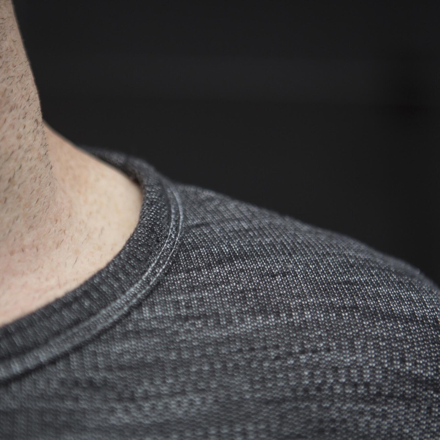 gustin charcoal heather french terry henley