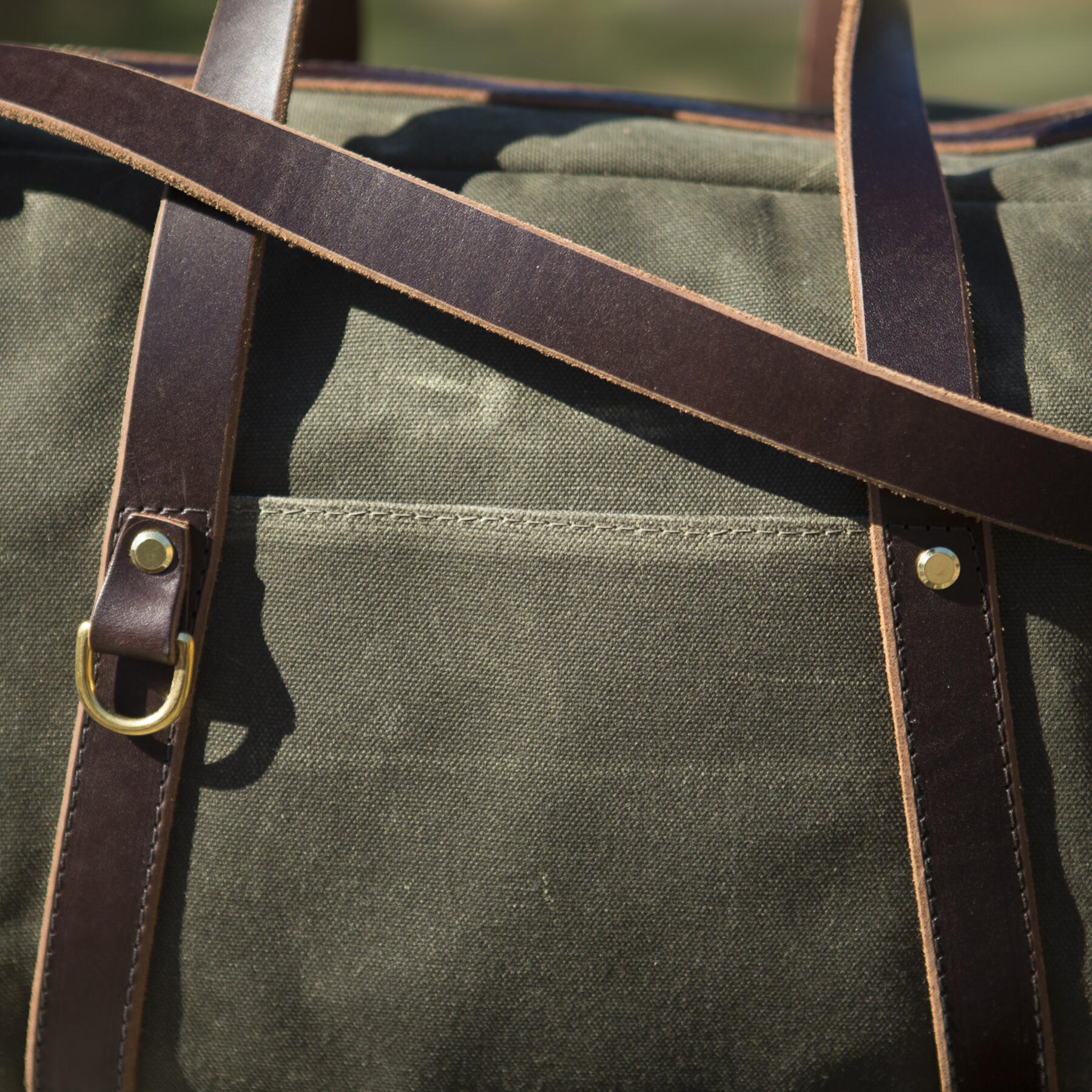 gustin classic duffel - waxed olive