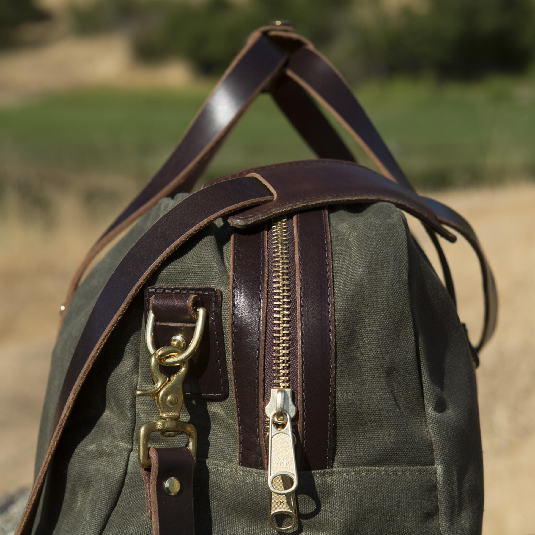 gustin classic duffel - waxed olive