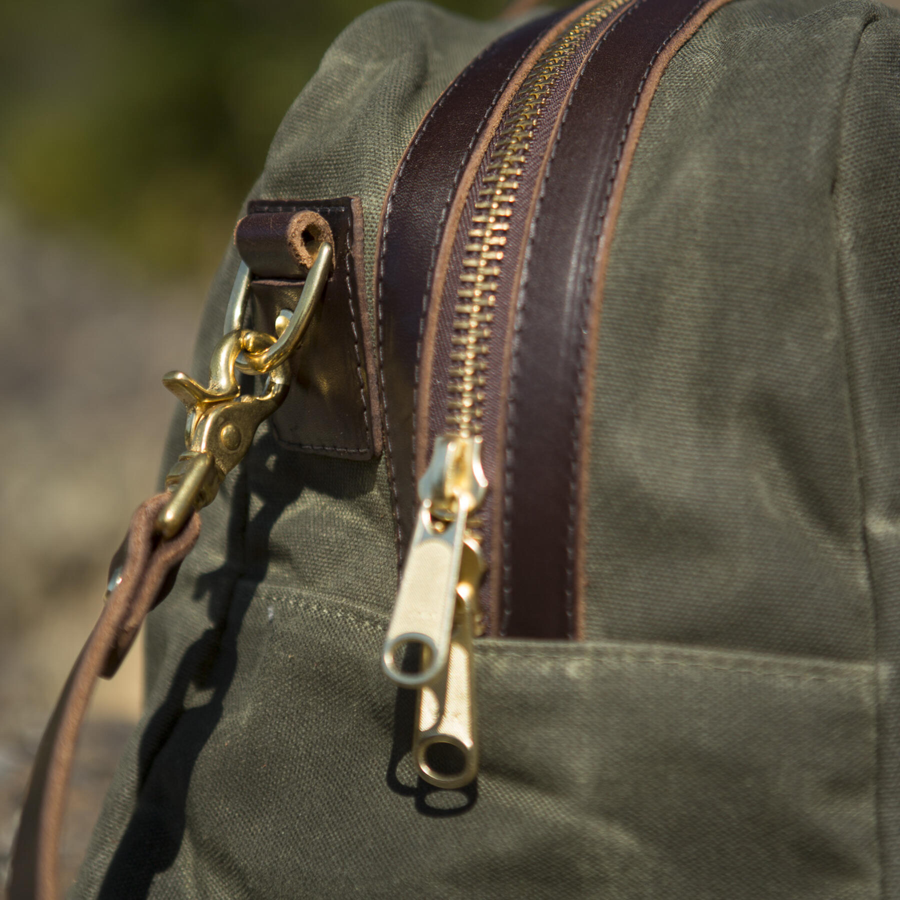 gustin classic duffel - waxed olive