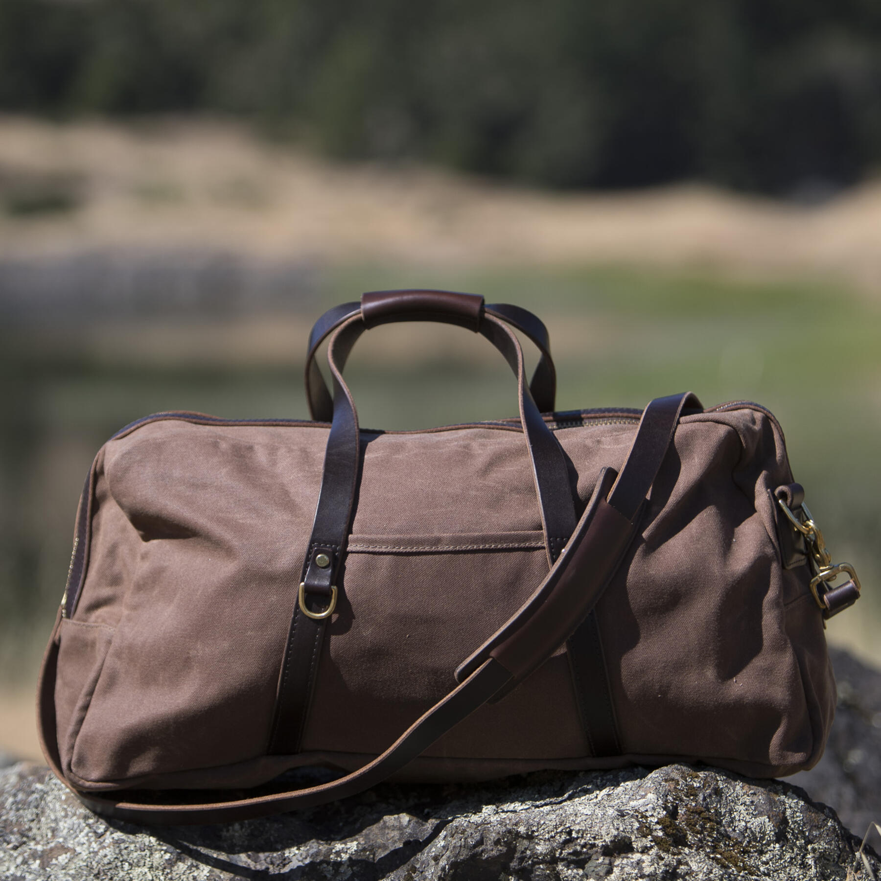 gustin classic duffel - waxed brown