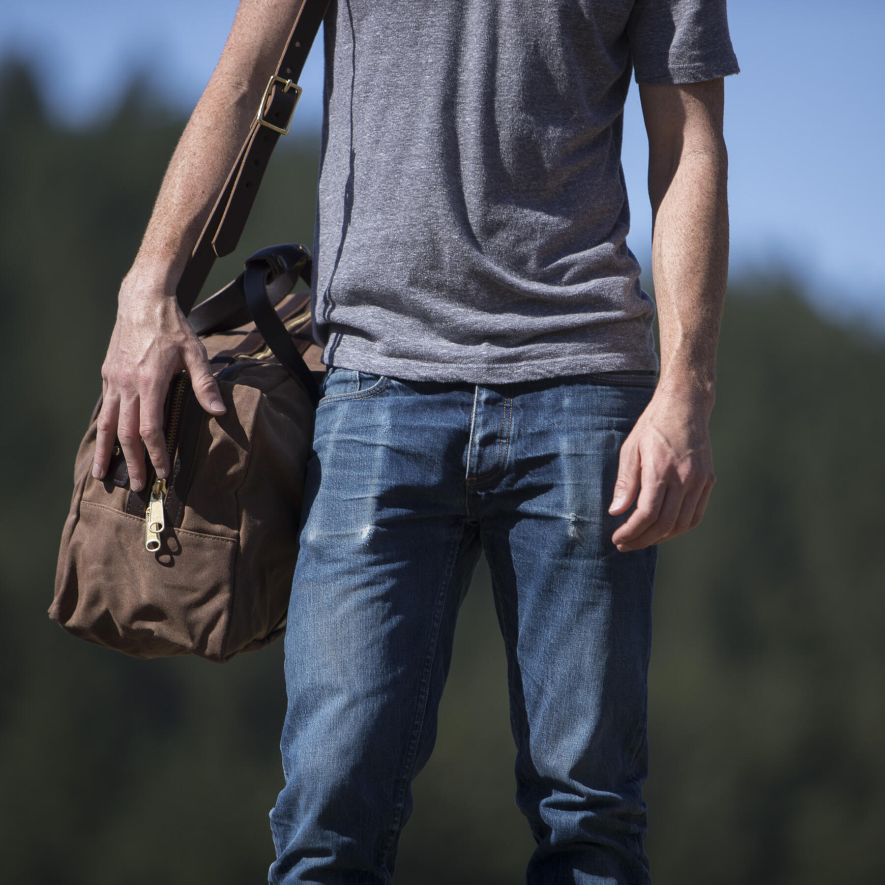 gustin classic duffel - waxed brown