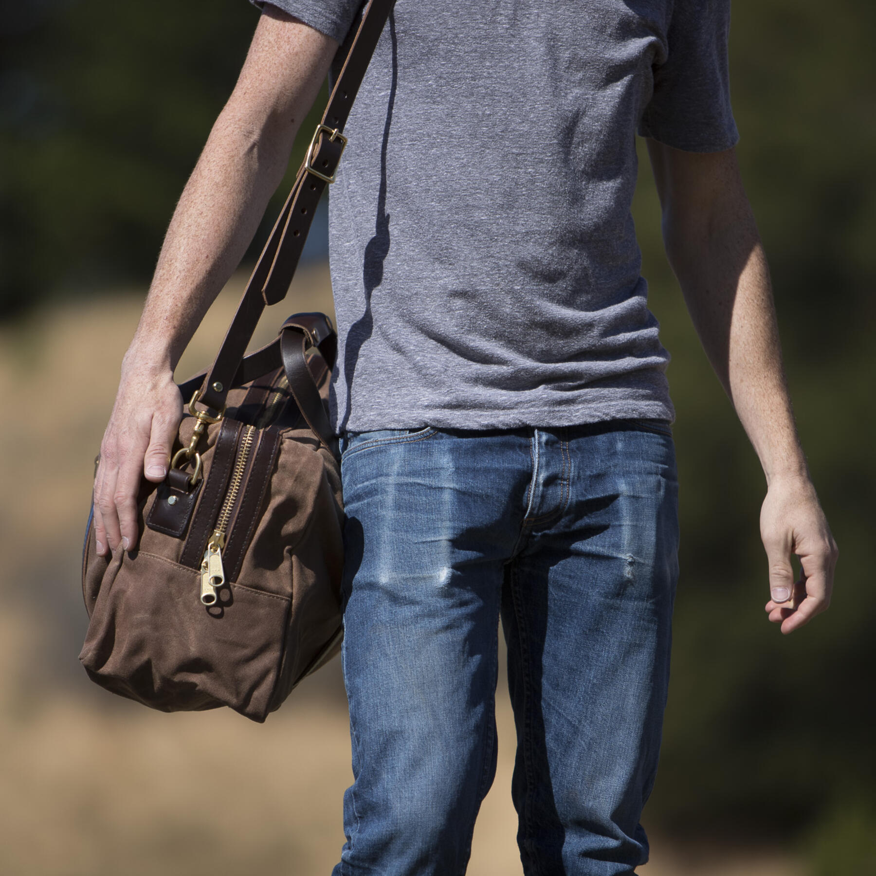 gustin classic duffel - waxed brown