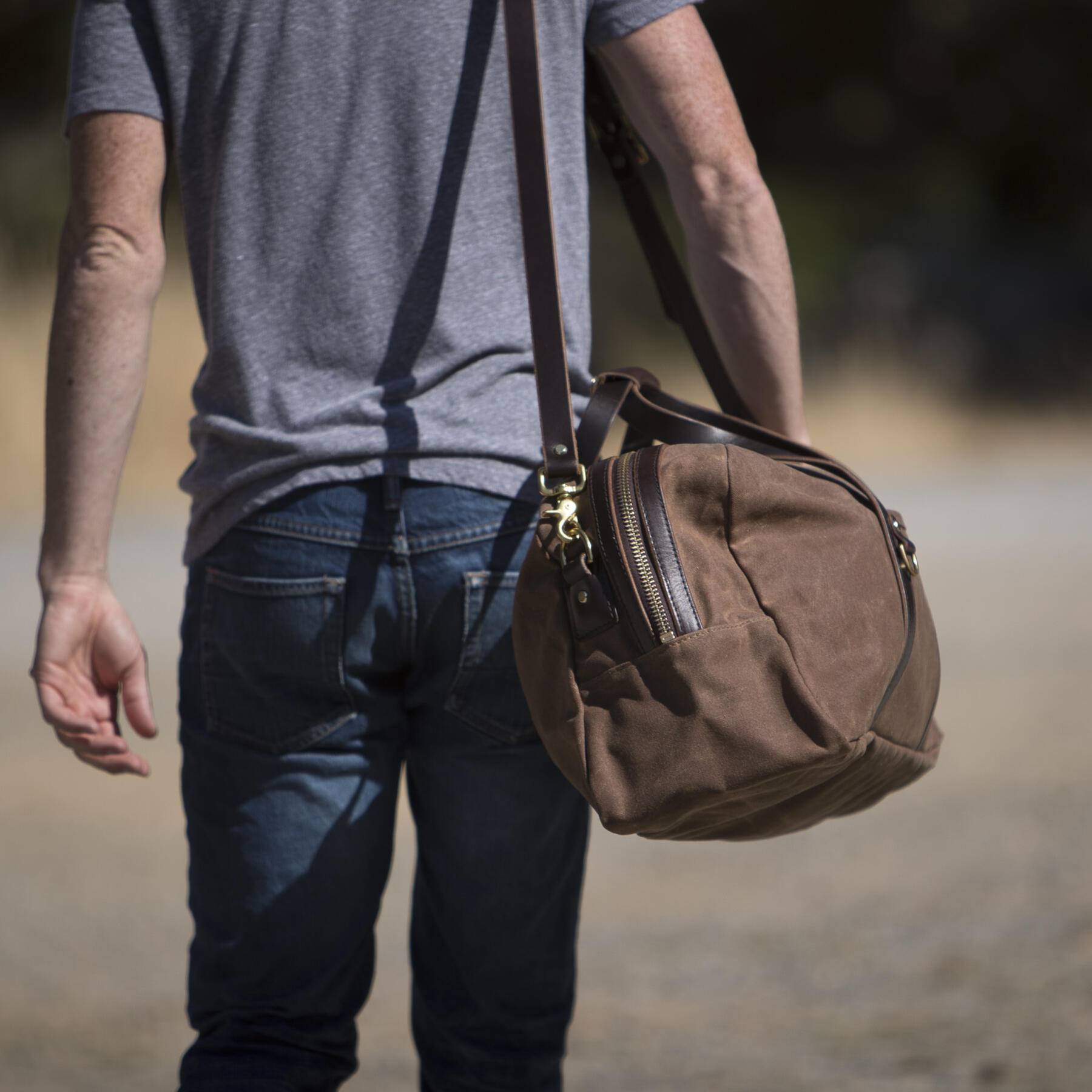 gustin classic duffel - waxed brown