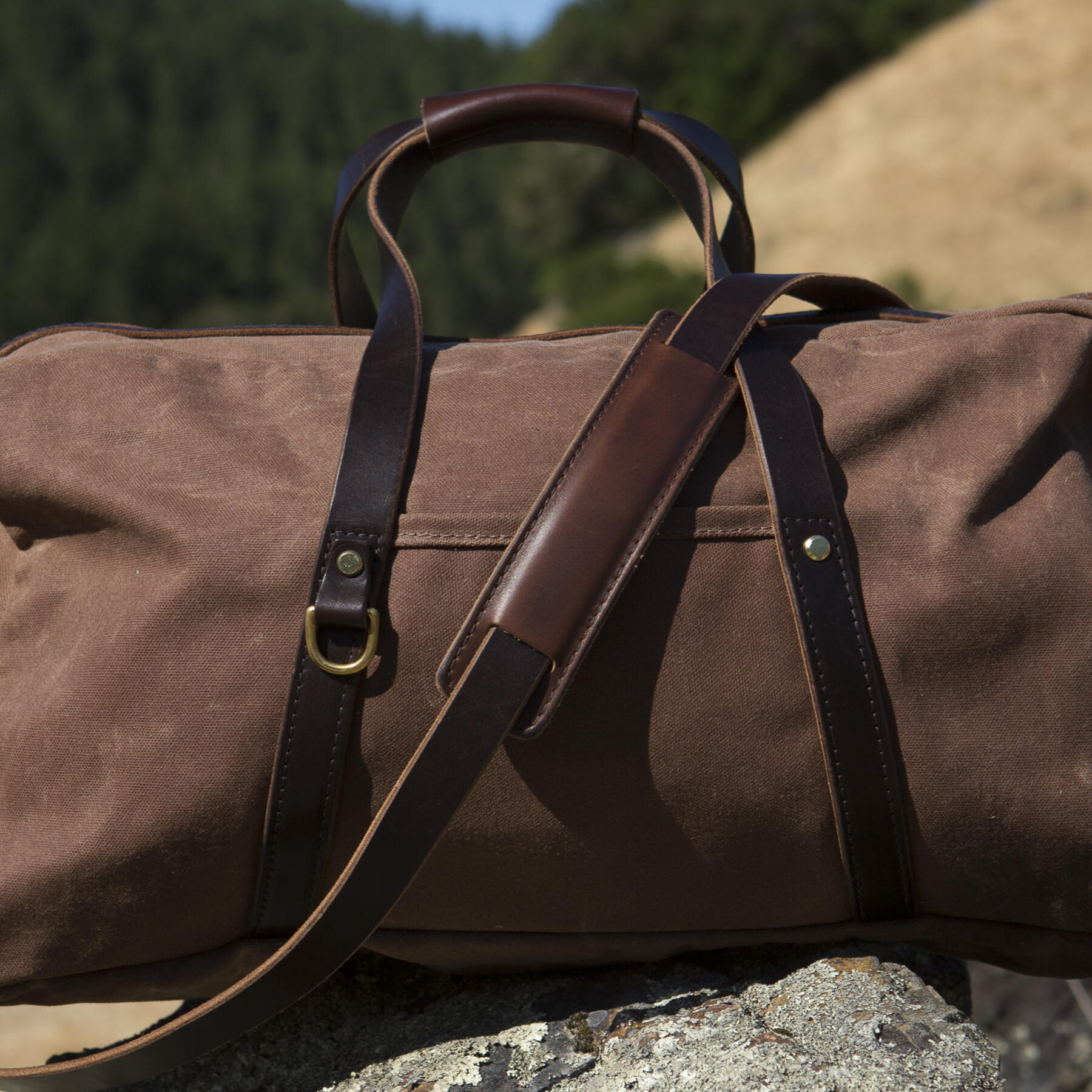 gustin classic duffel - waxed brown