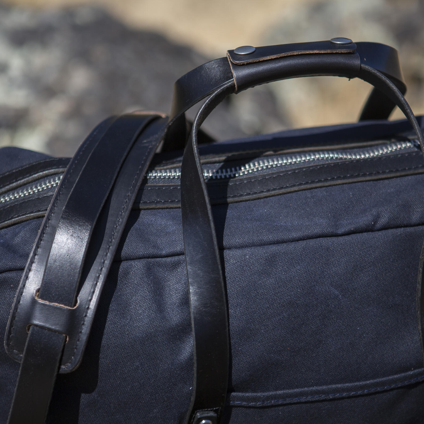 gustin classic duffel - waxed navy