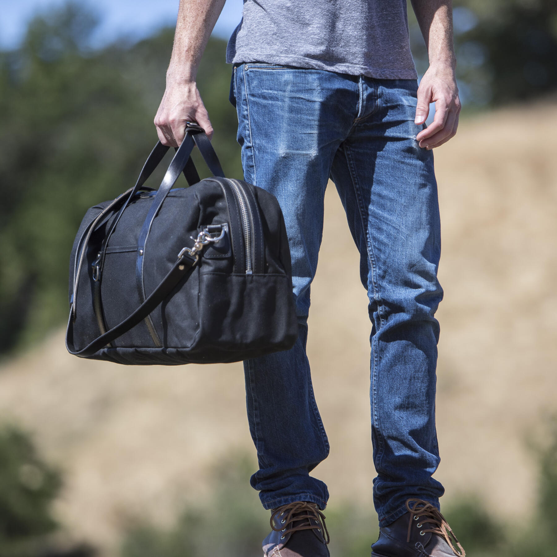 gustin classic duffel - waxed black