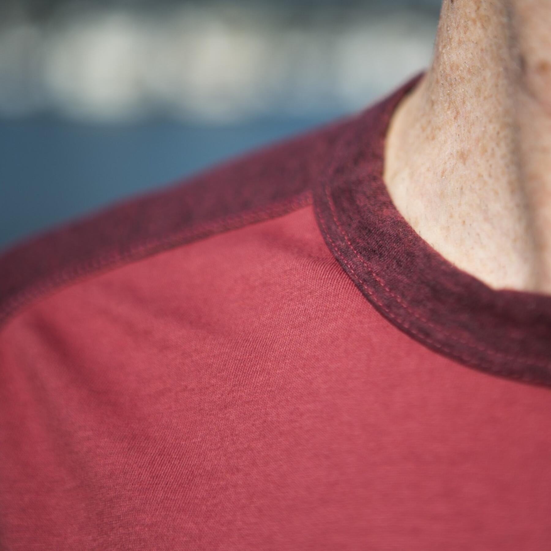 gustin red raglan t-shirt
