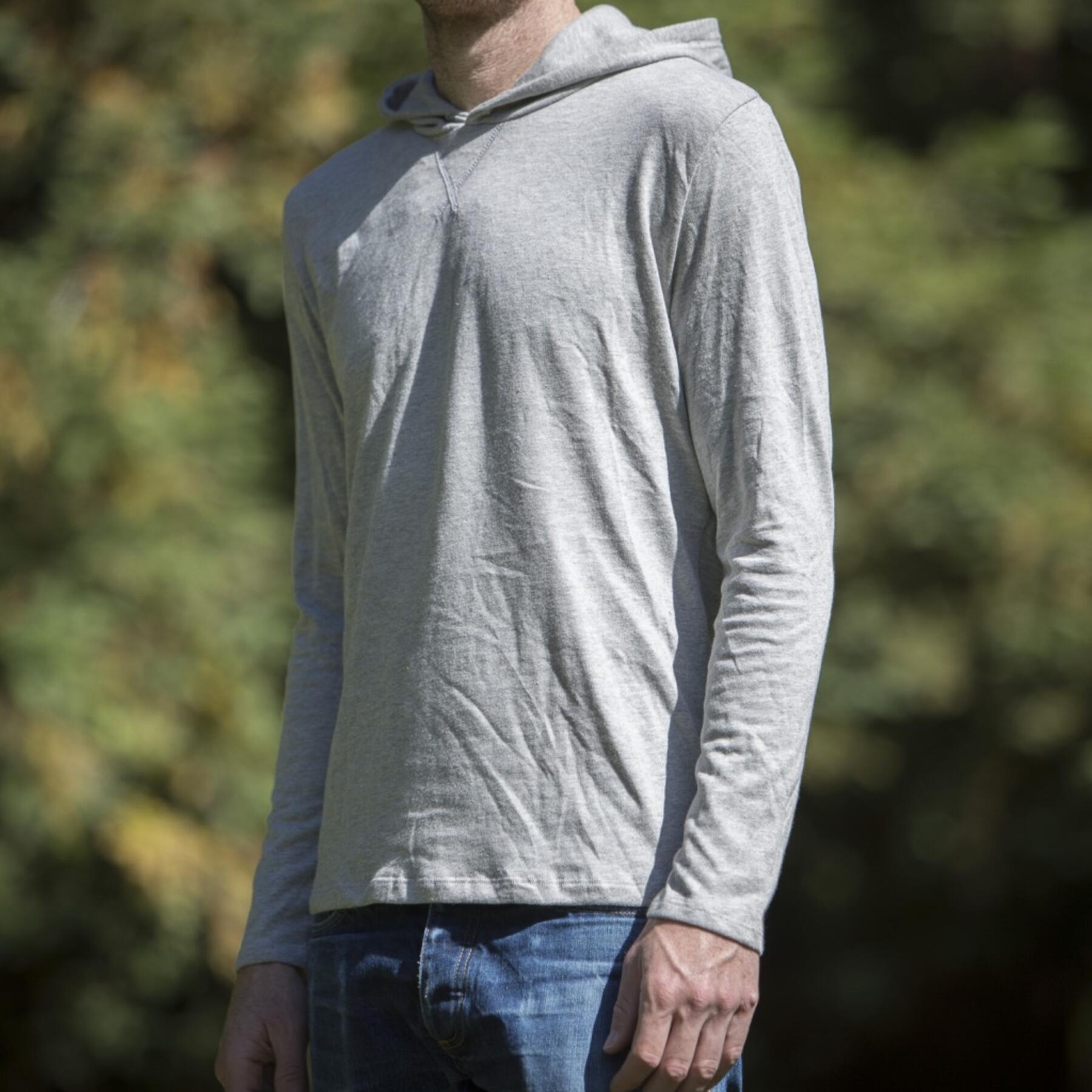 gustin superlight hooded sweatshirt - heather grey