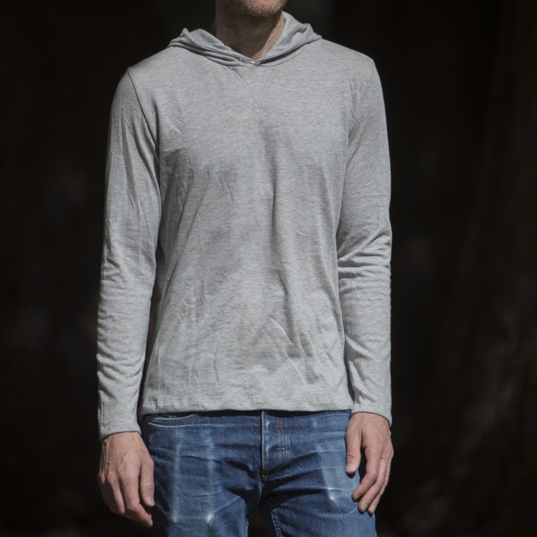 gustin superlight hooded sweatshirt - heather grey