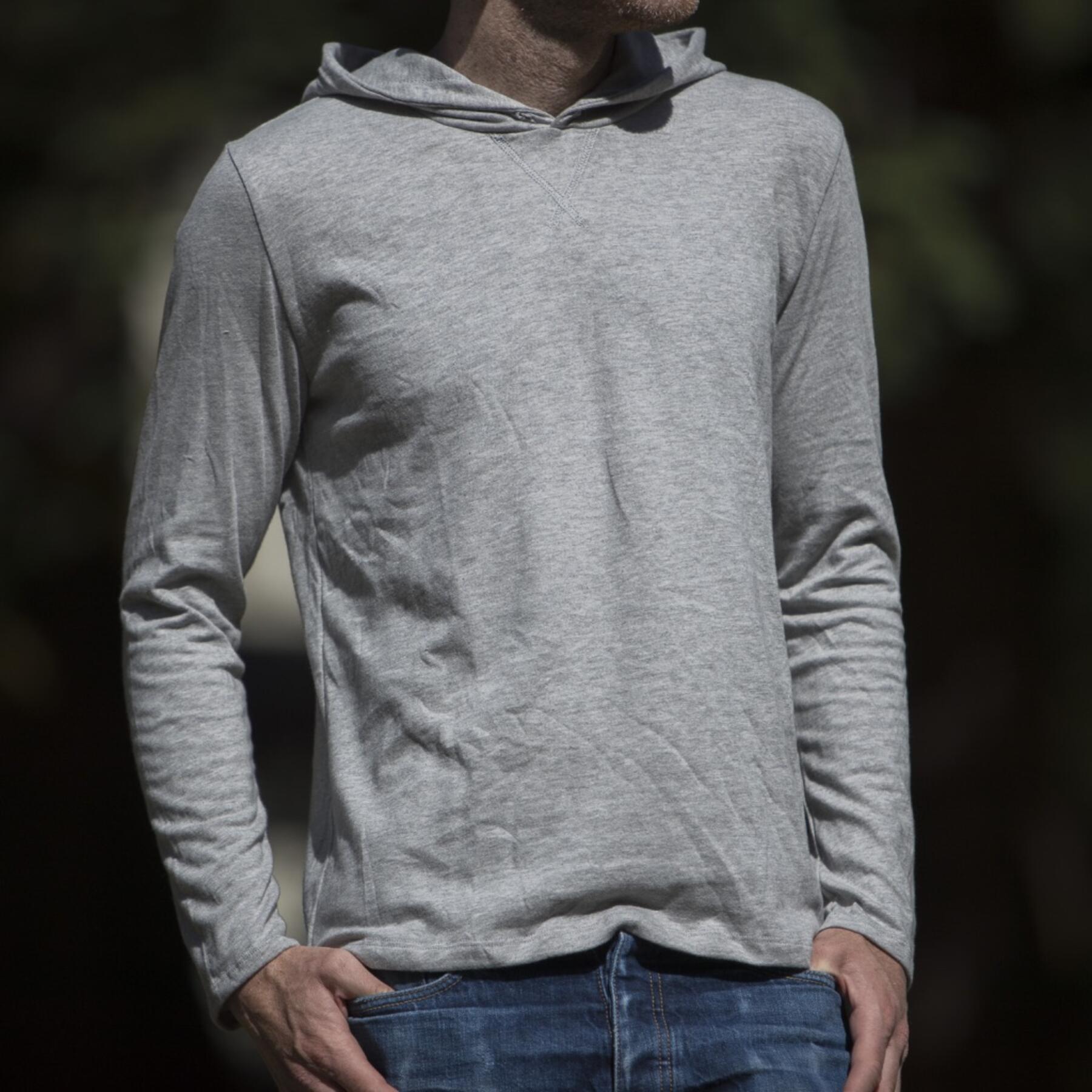 gustin superlight hooded sweatshirt - heather grey