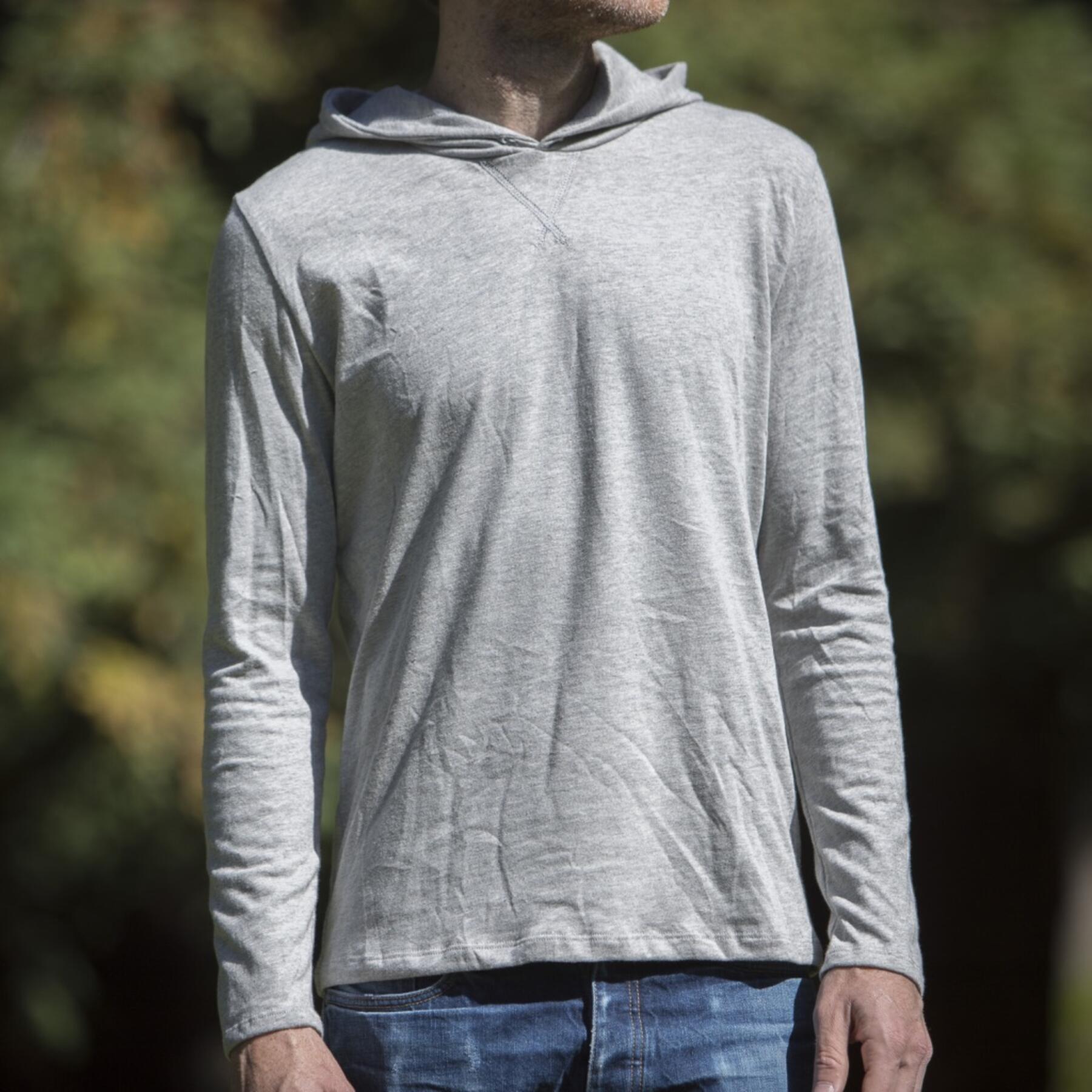 gustin superlight hooded sweatshirt - heather grey