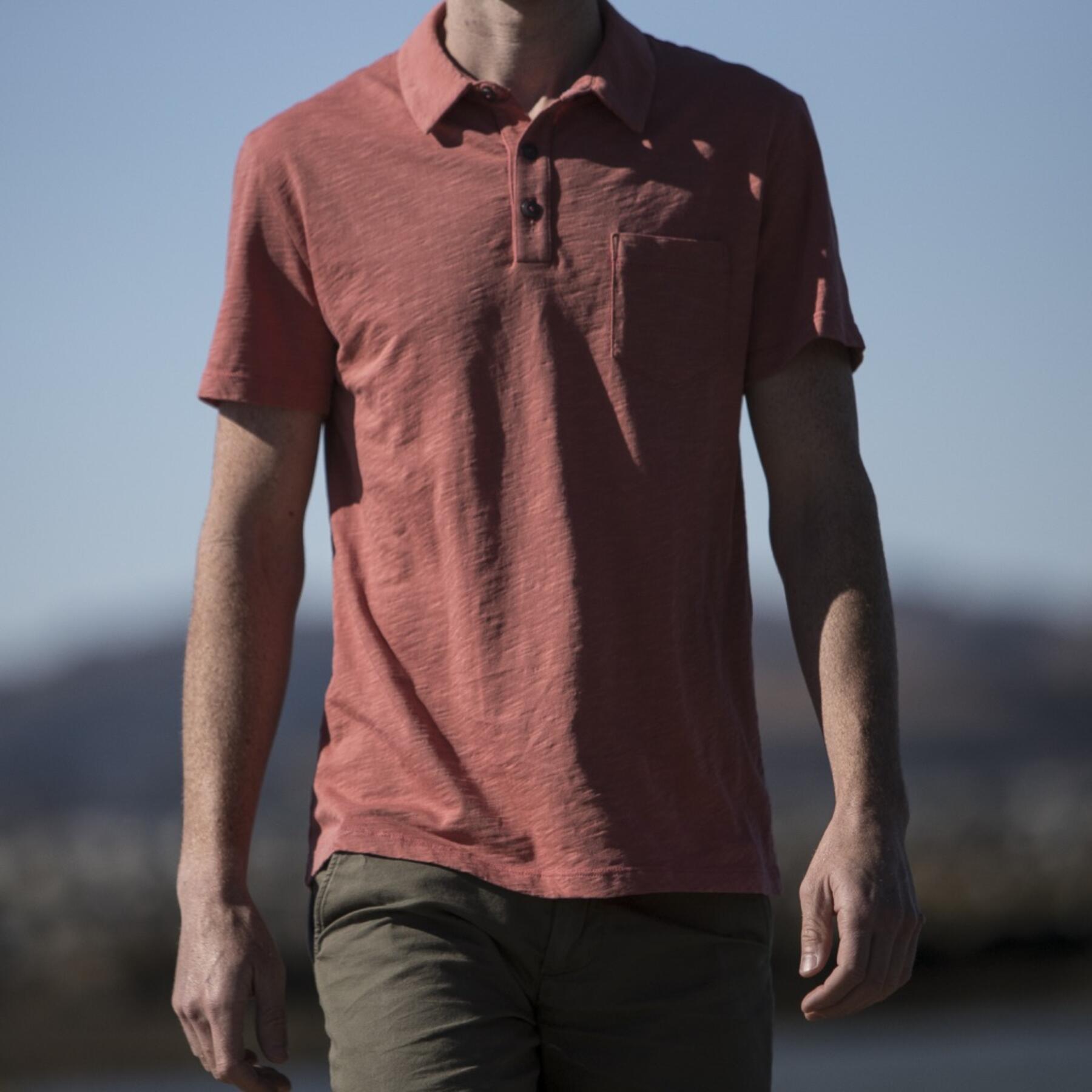 gustin usa polo vintage slub red