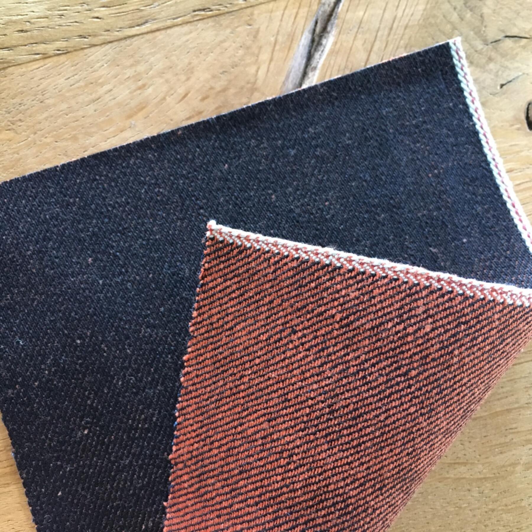 gustin #346 indigo x burnt orange