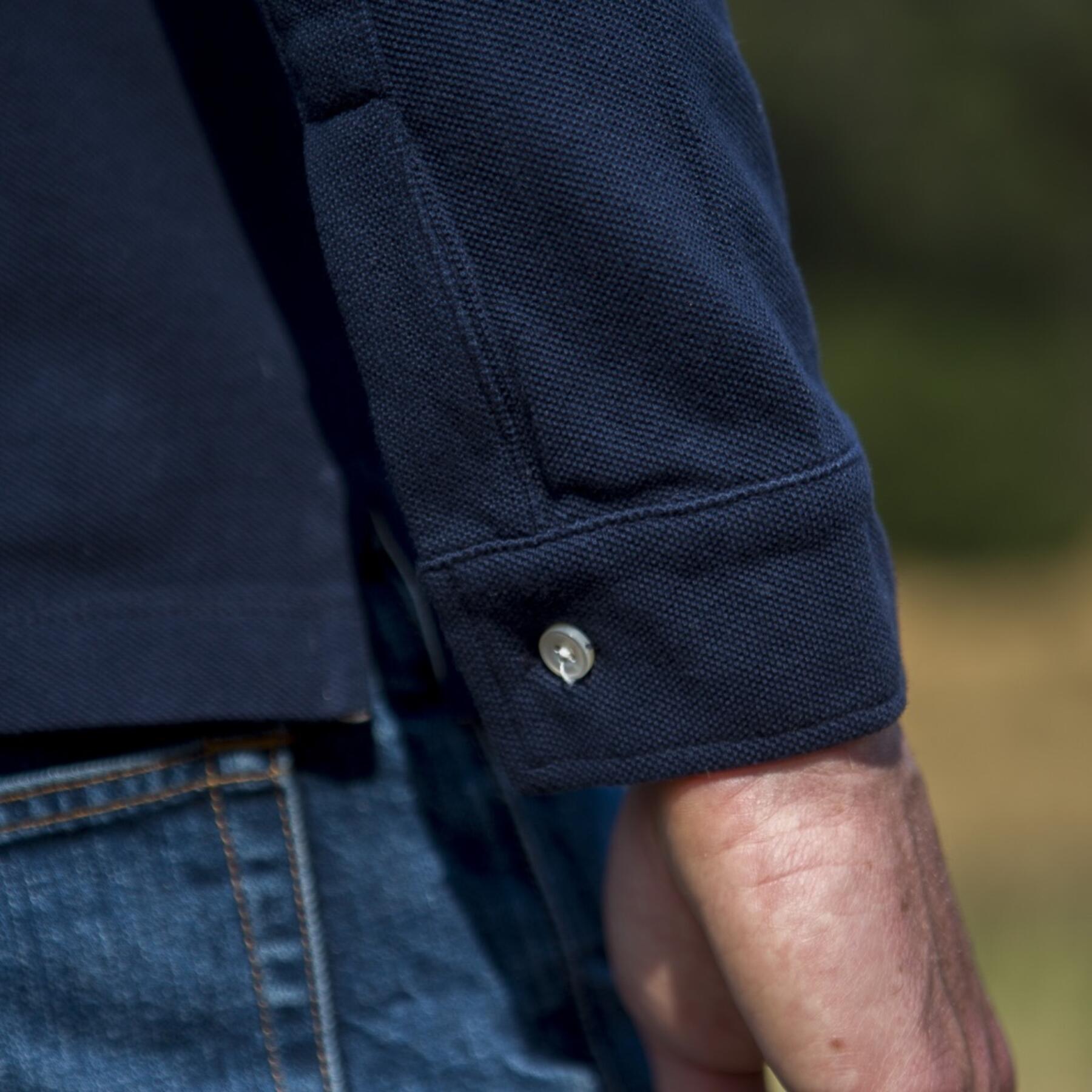 gustin japan long sleeve pique polo navy