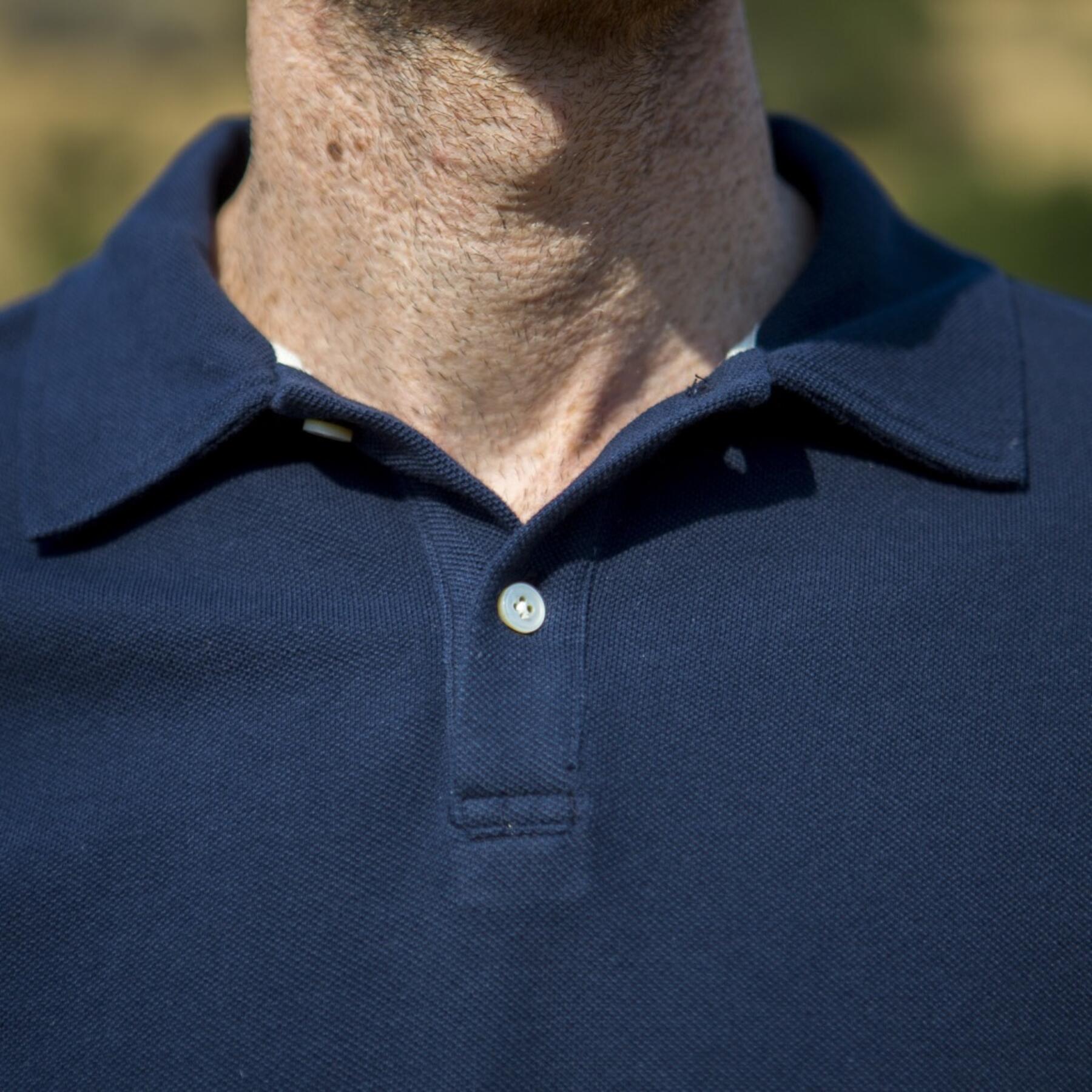gustin japan long sleeve pique polo navy