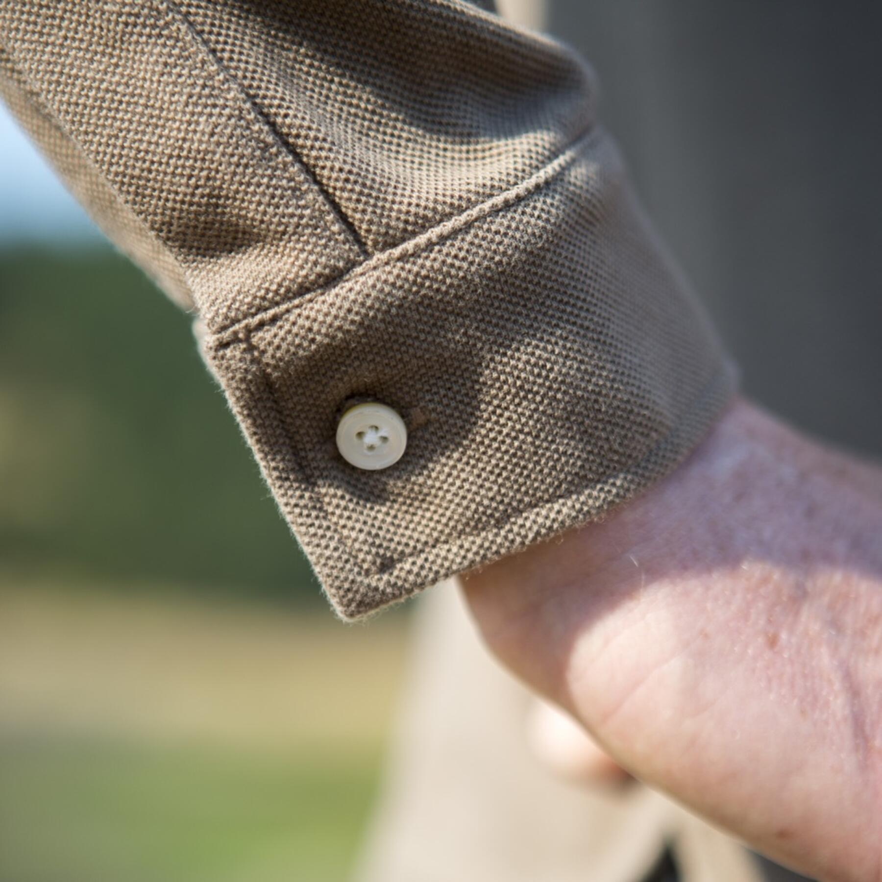 gustin japan long sleeve pique polo brown