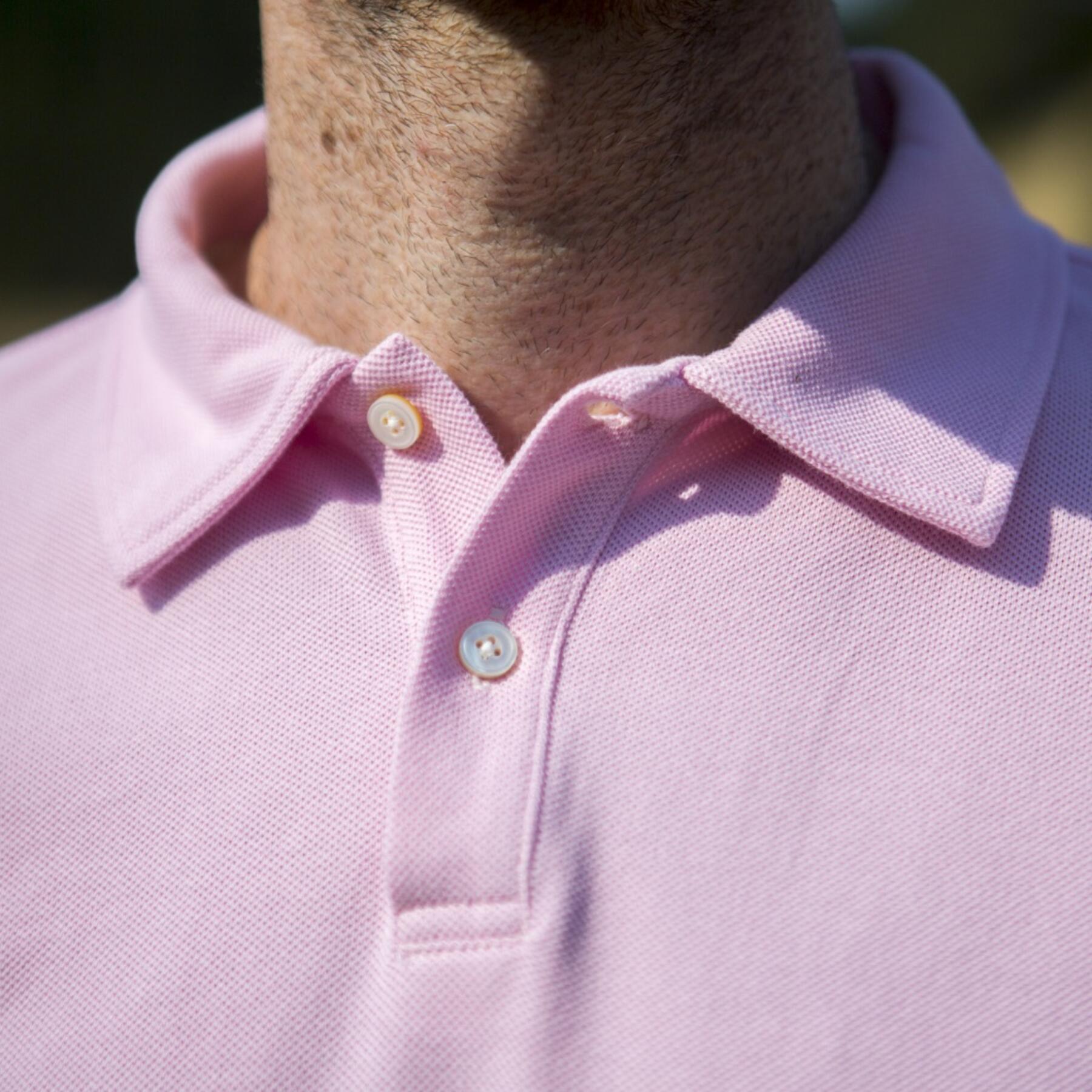 gustin japan long sleeve pique polo pink