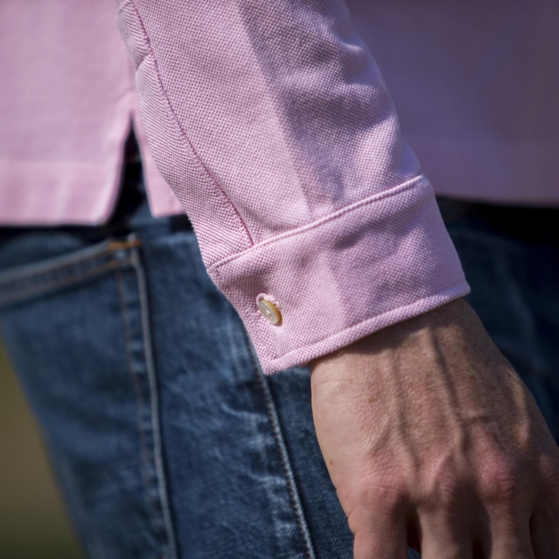 gustin japan long sleeve pique polo pink