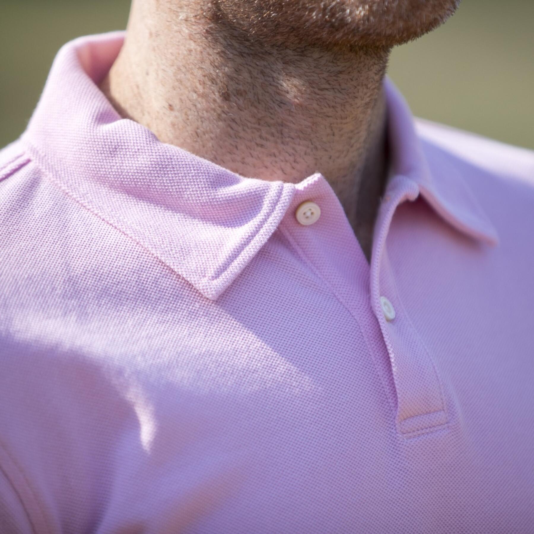 gustin japan long sleeve pique polo pink