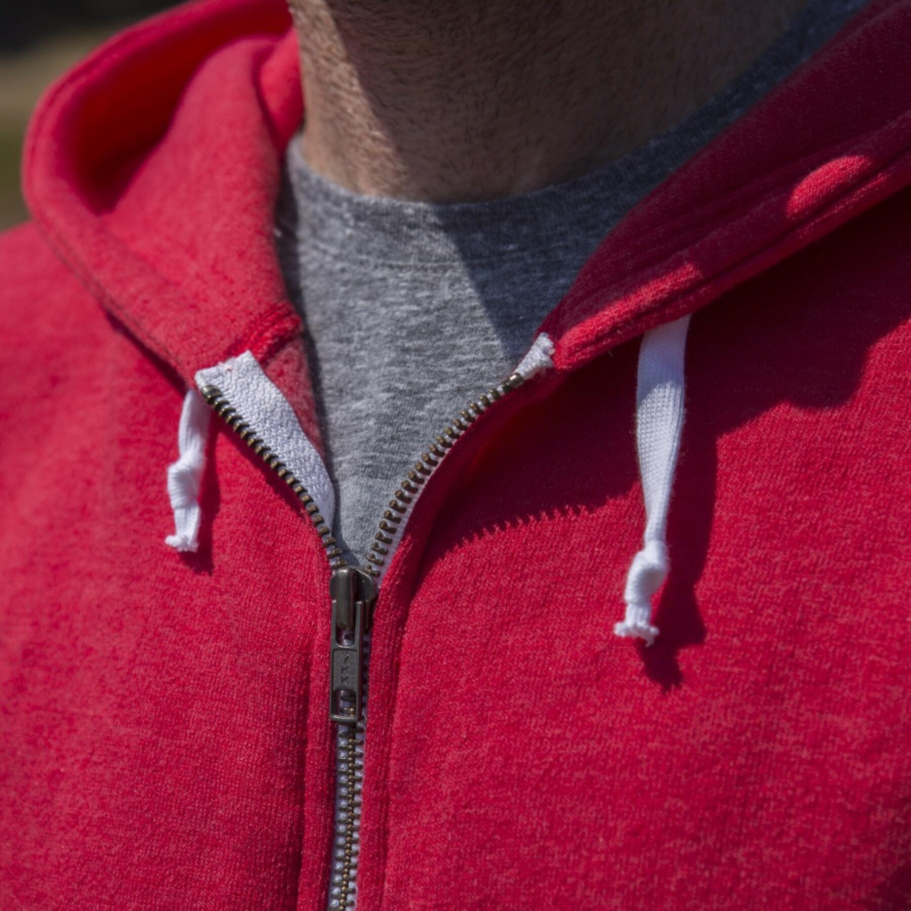 gustin fleece zip hoodie - bright red
