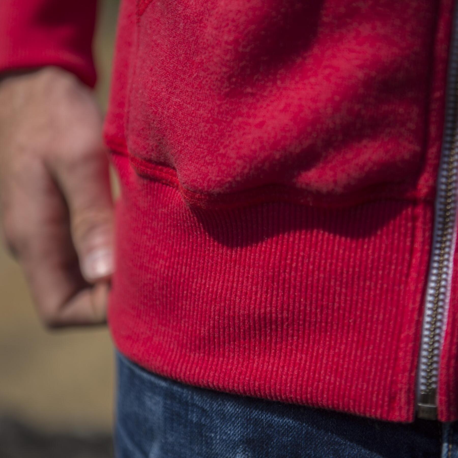 gustin fleece zip hoodie - bright red