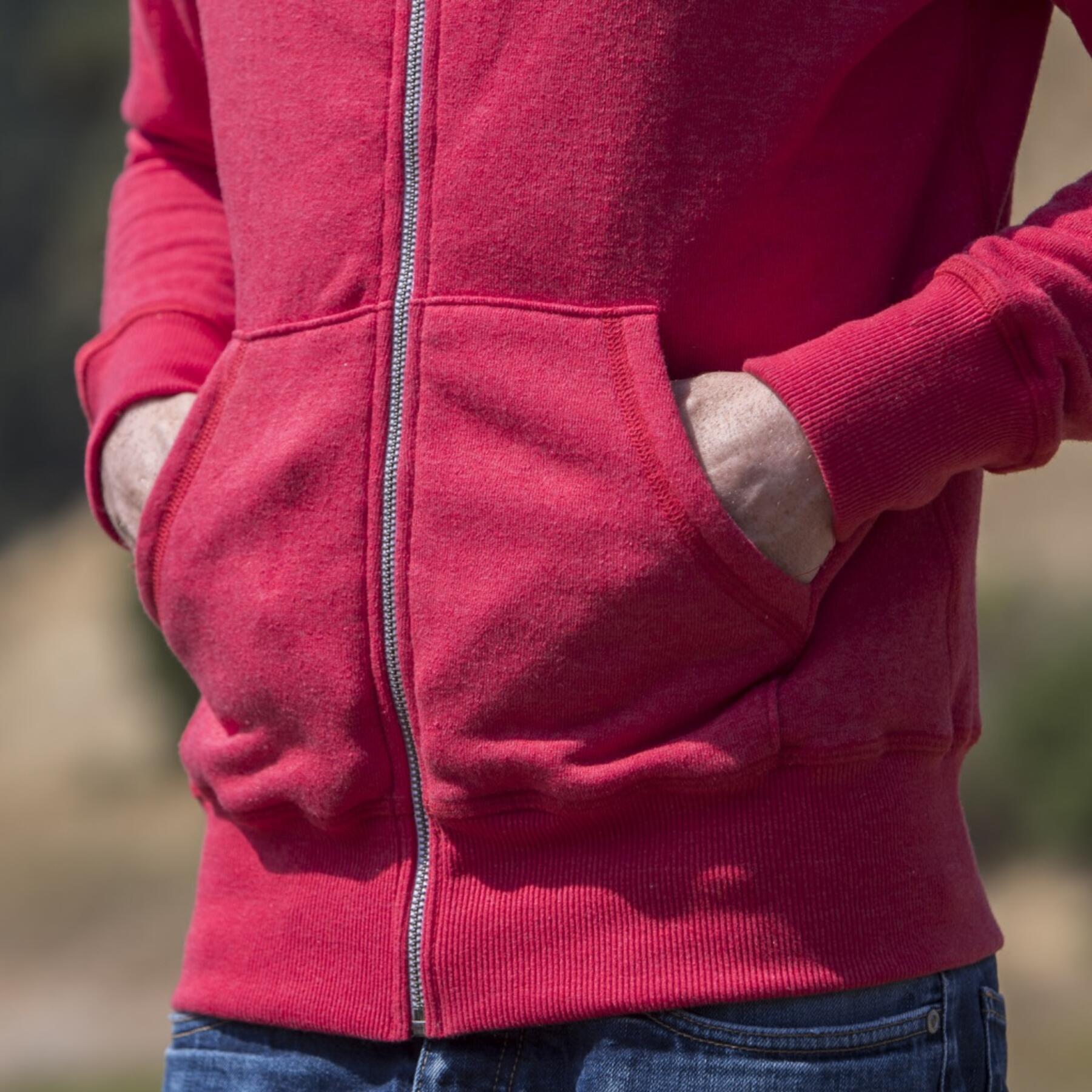 gustin fleece zip hoodie - bright red