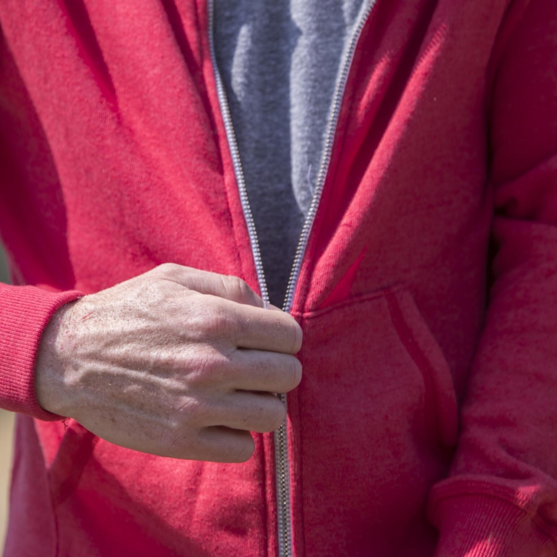 gustin fleece zip hoodie - bright red