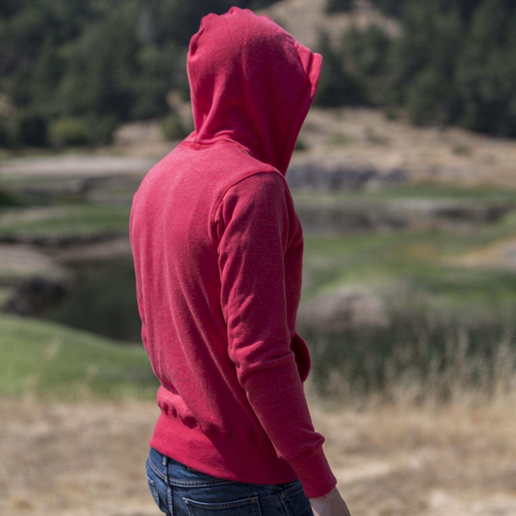 gustin fleece zip hoodie - bright red