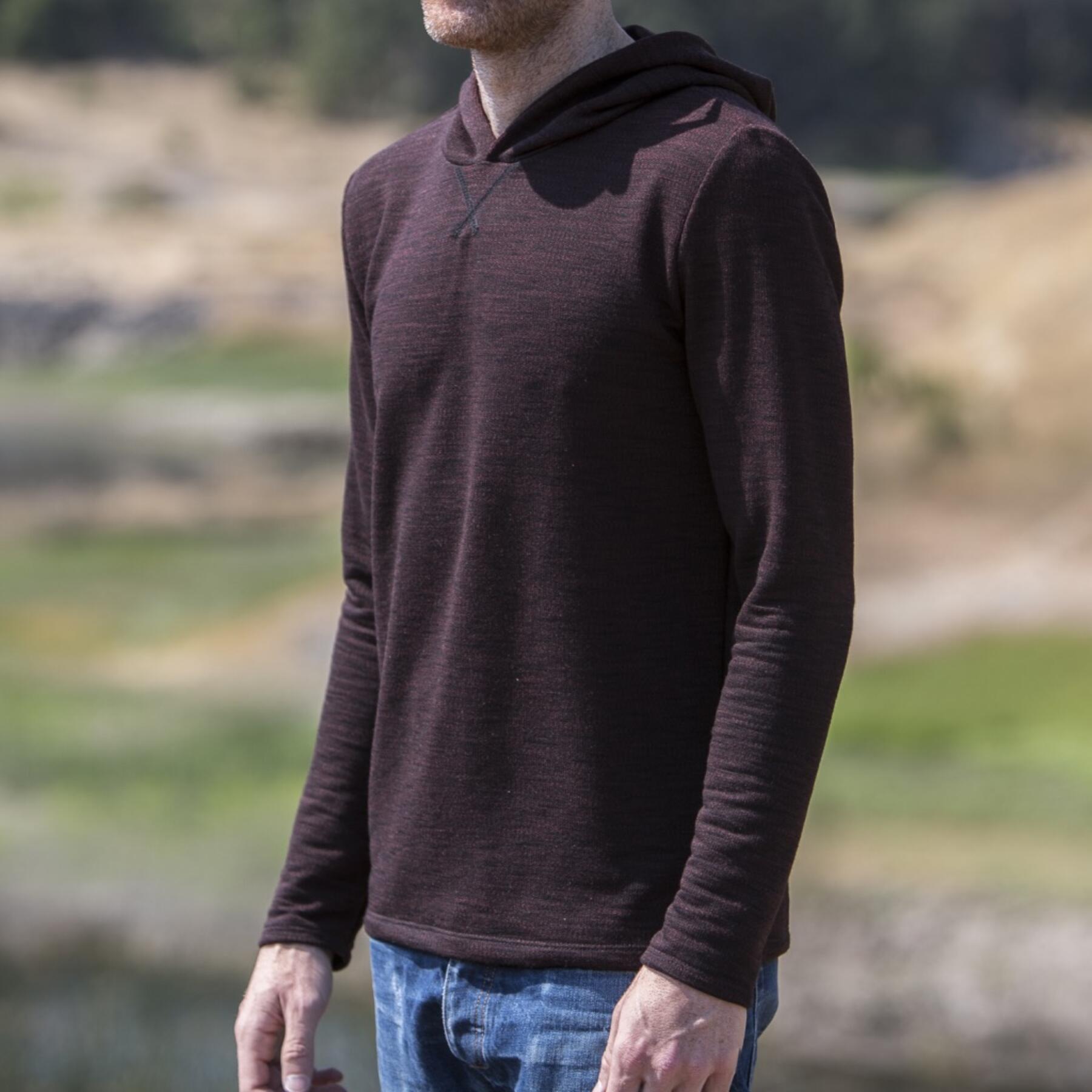 gustin red rust french terry hoodie
