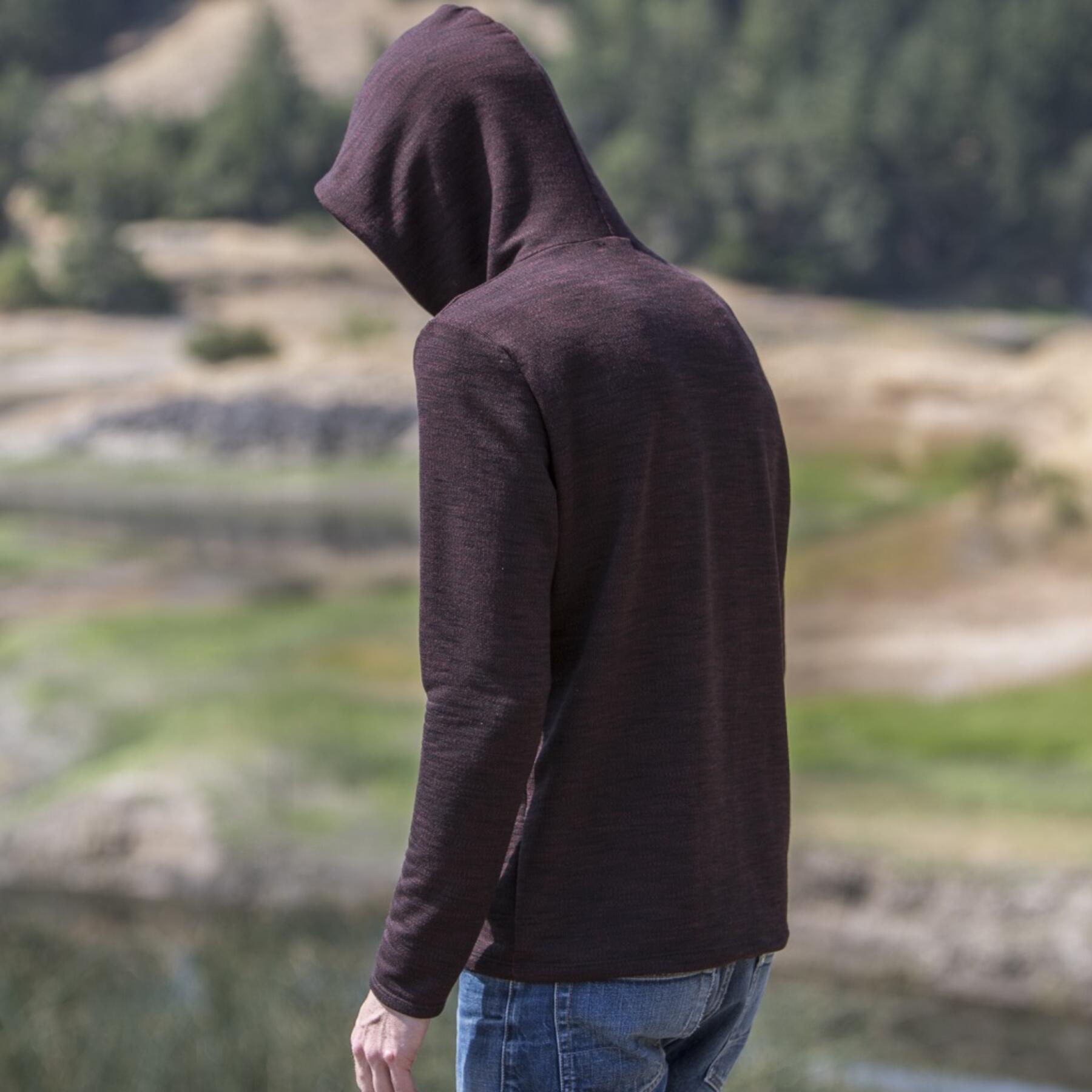 gustin red rust french terry hoodie