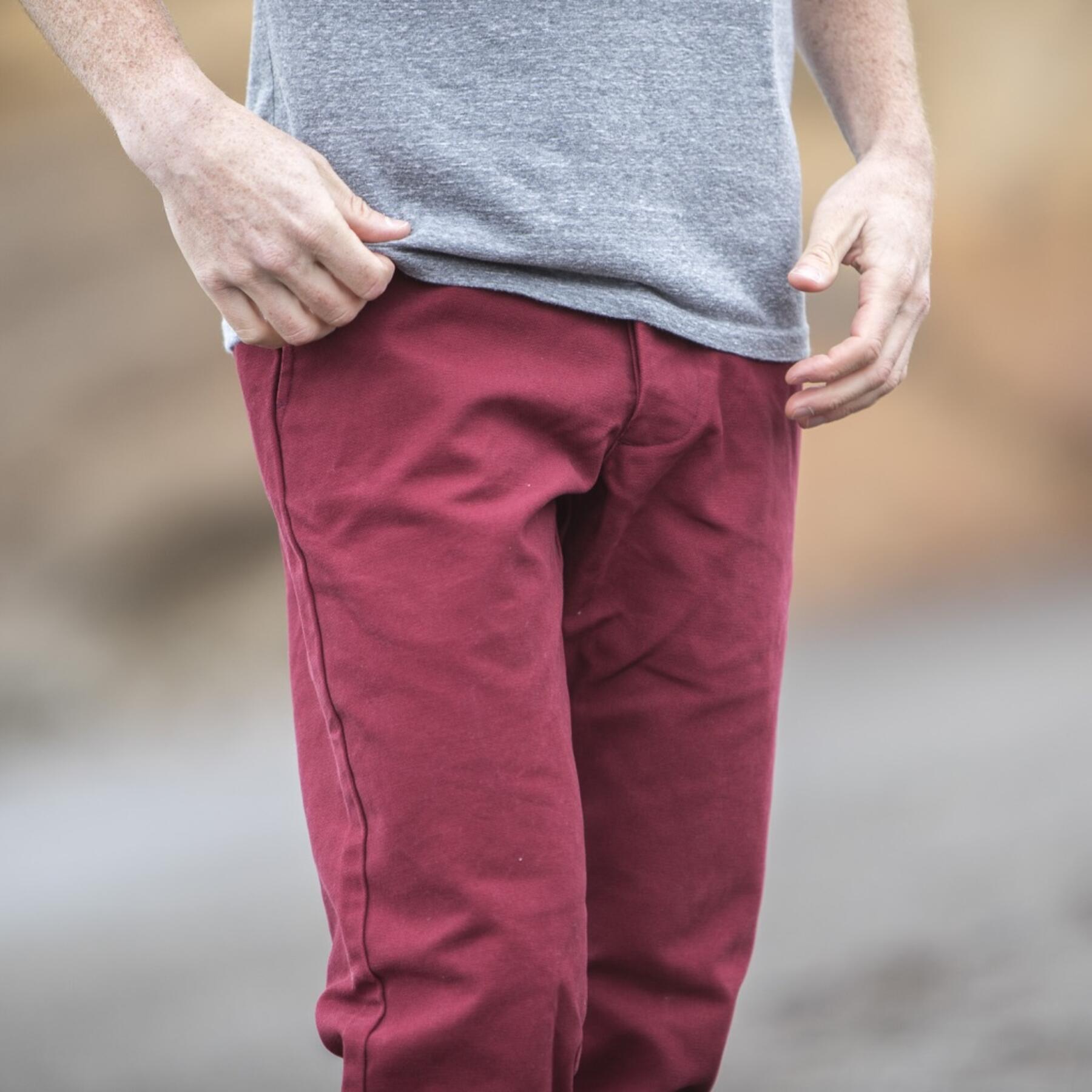 gustin #97 deep red duck canvas chino
