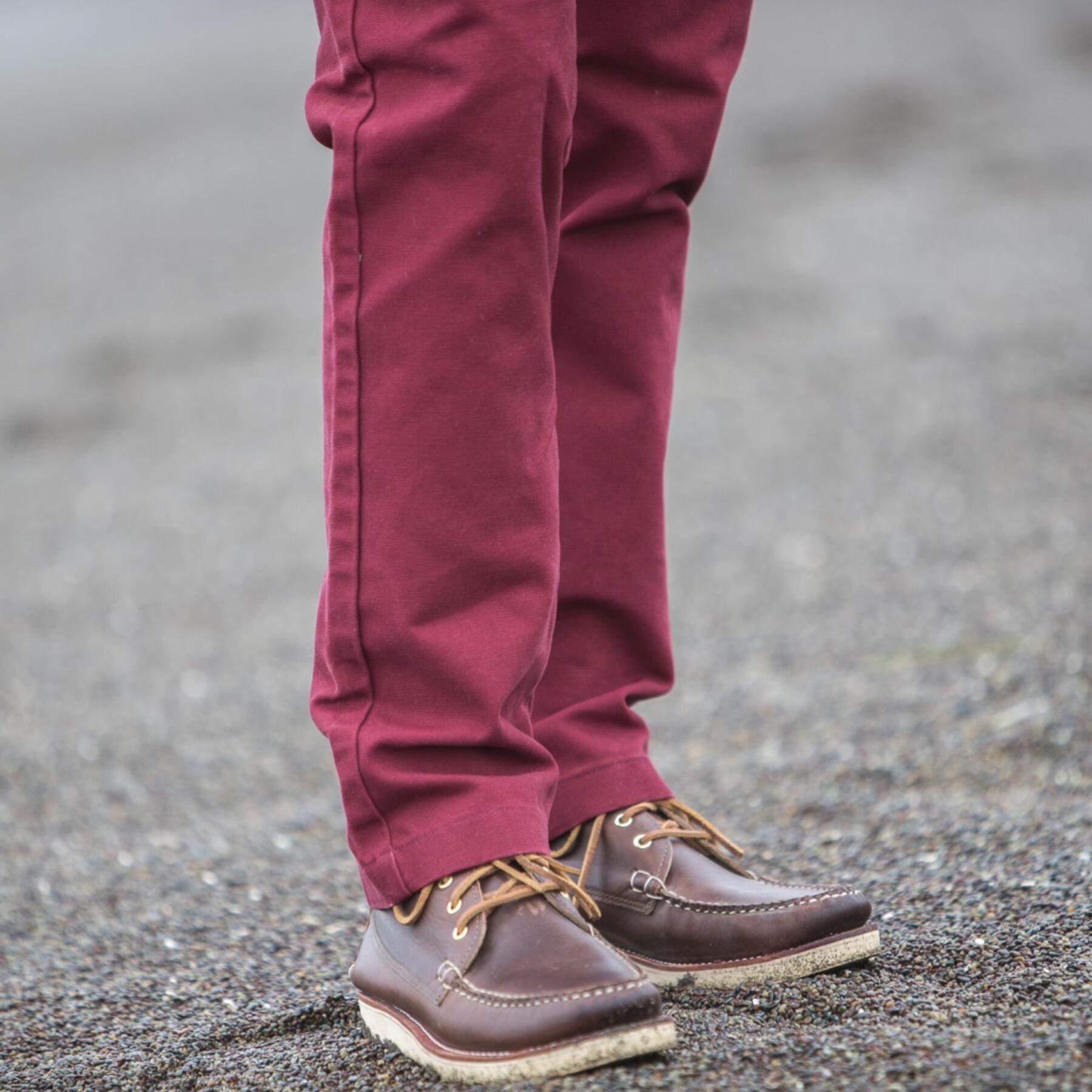 gustin #97 deep red duck canvas chino