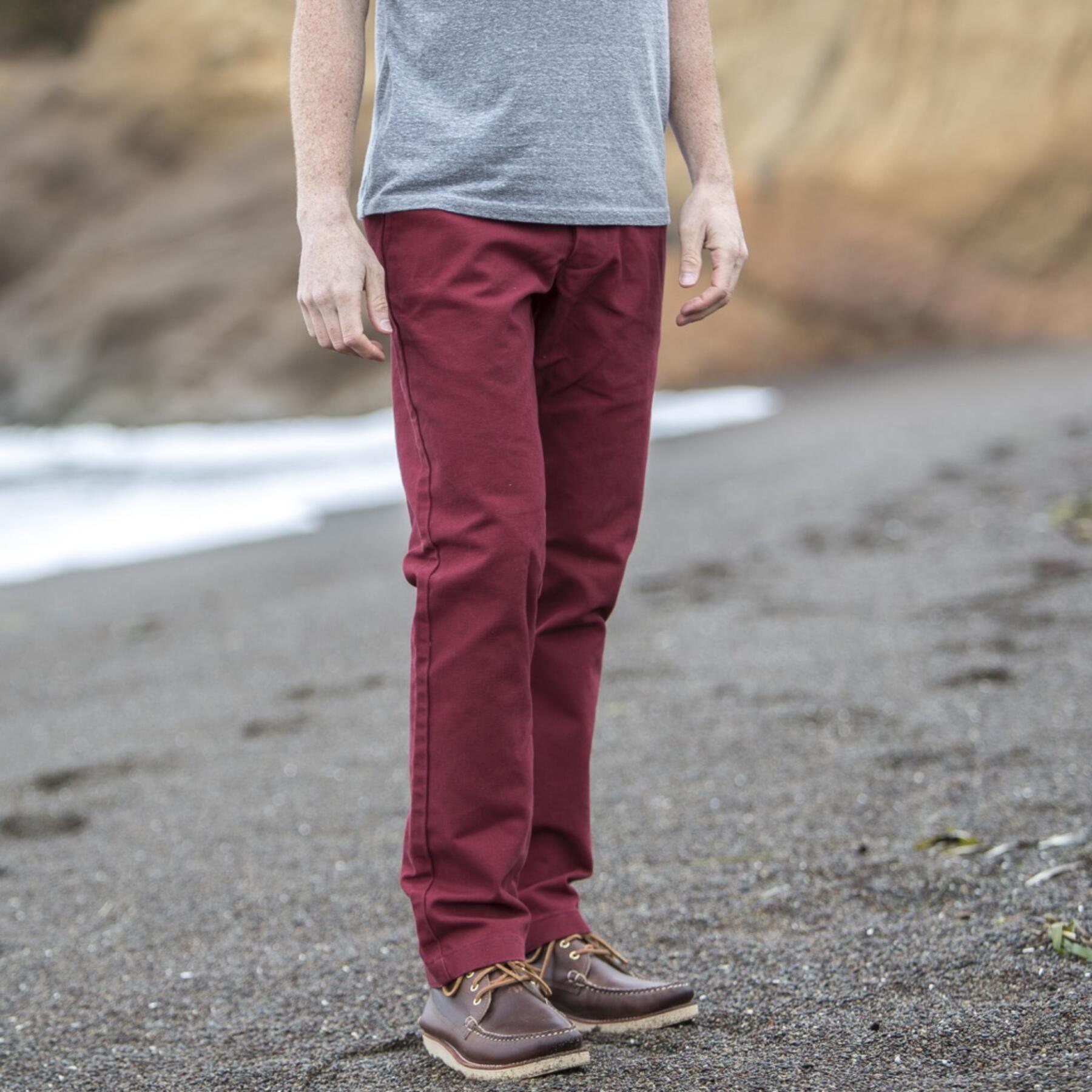 gustin #97 deep red duck canvas chino